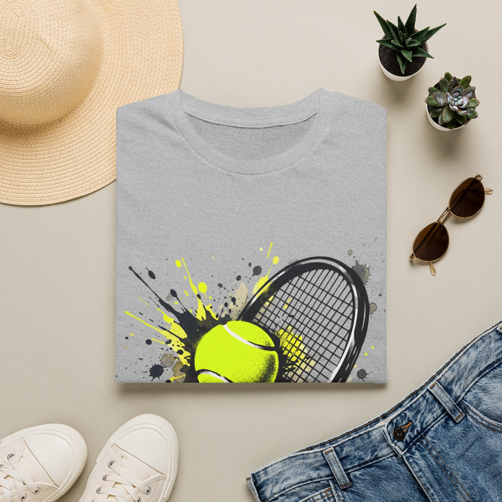 T-Shirt — Splash Tennis Racket & Ball Graphic Tee