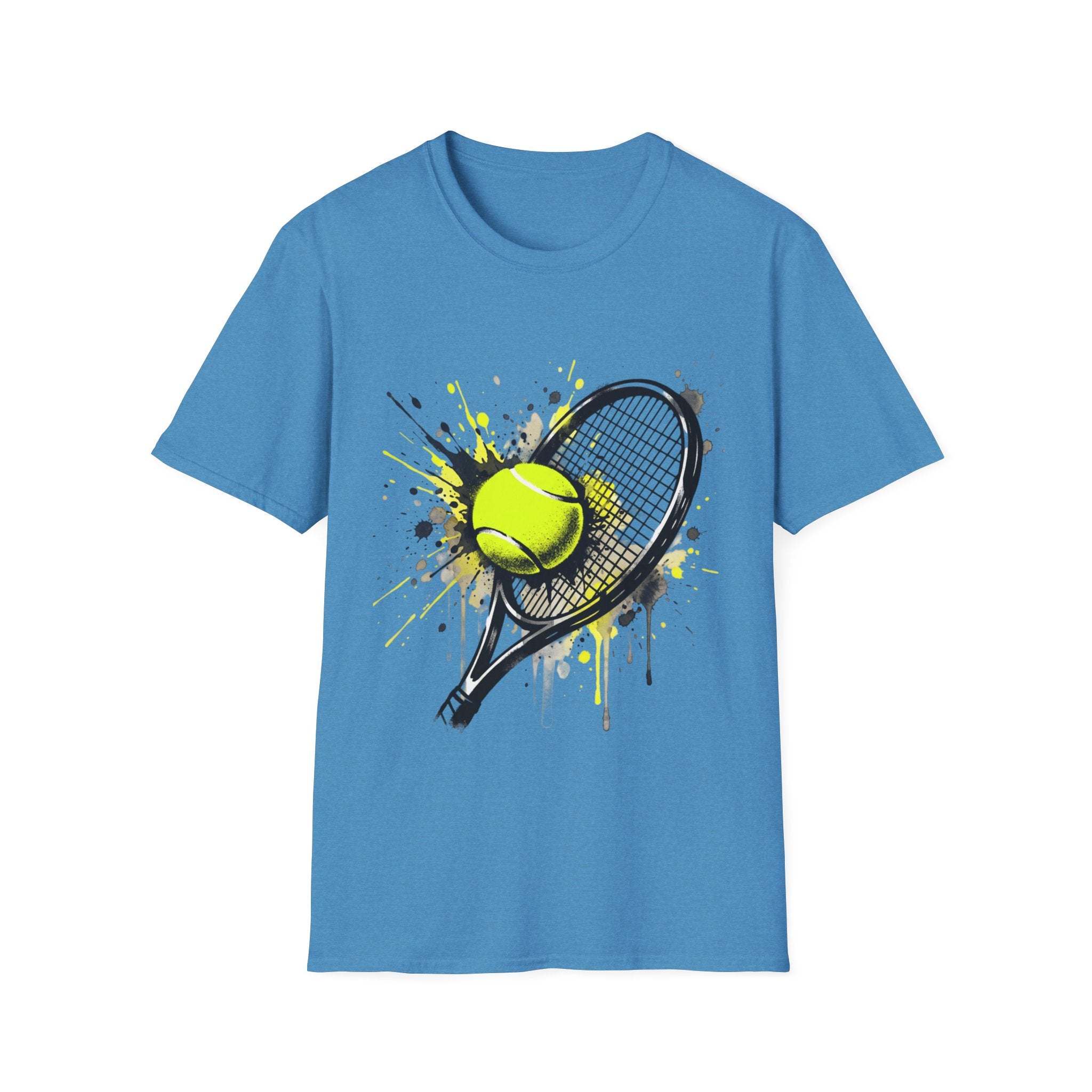 T-Shirt — Splash Tennis Racket & Ball Graphic Tee