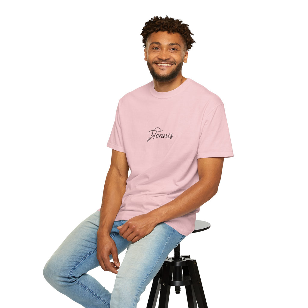 Tennis Script Tee — Minimalist Athletic Tennis T‑Shirt