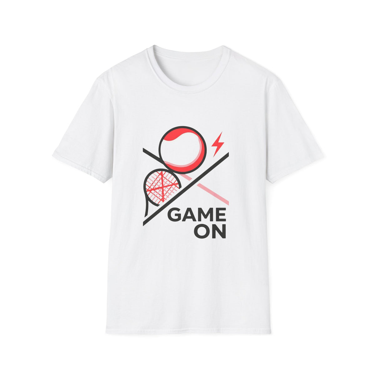 Game On Racquet T-Shirt — Minimalist Tennis Graphic Tee