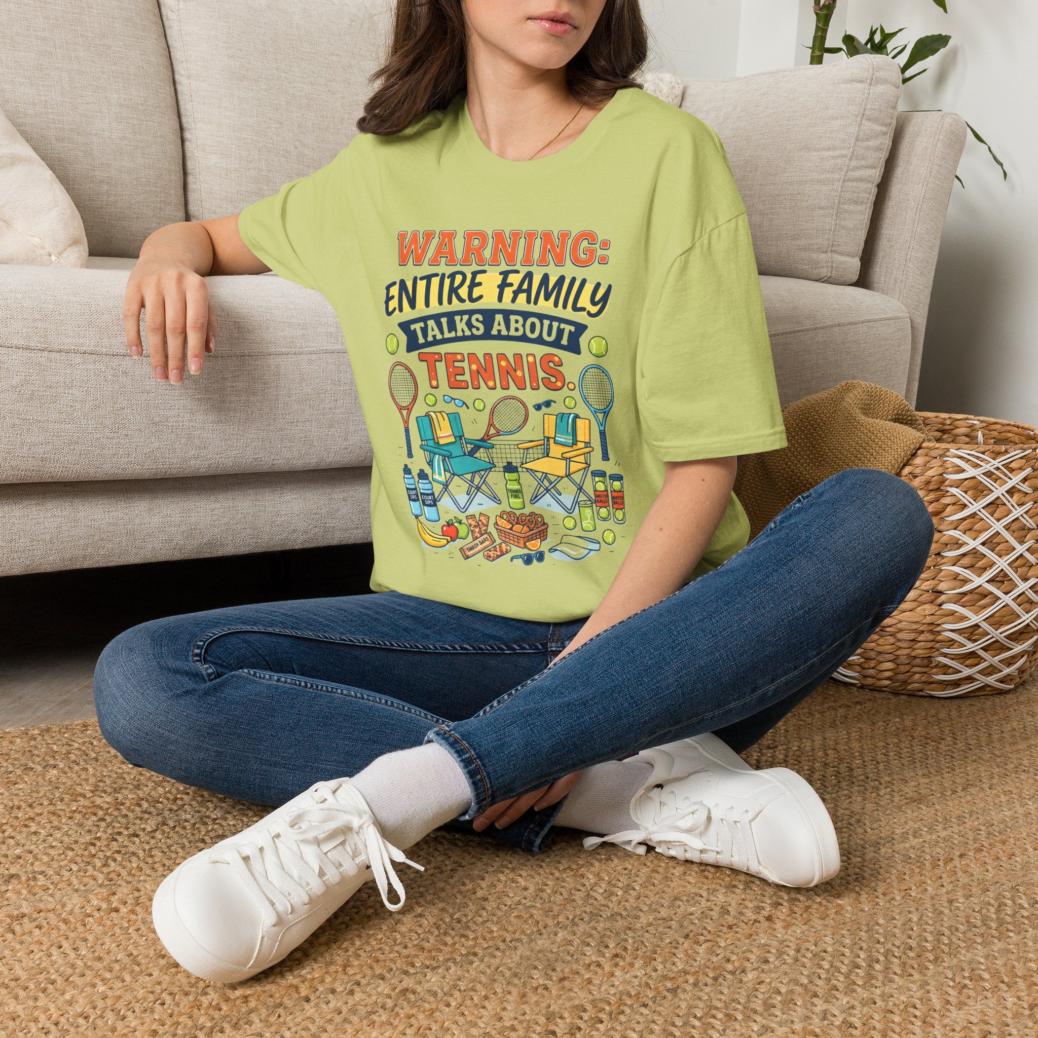 Warning: Entire Family Talks About Tennis T‑Shirt