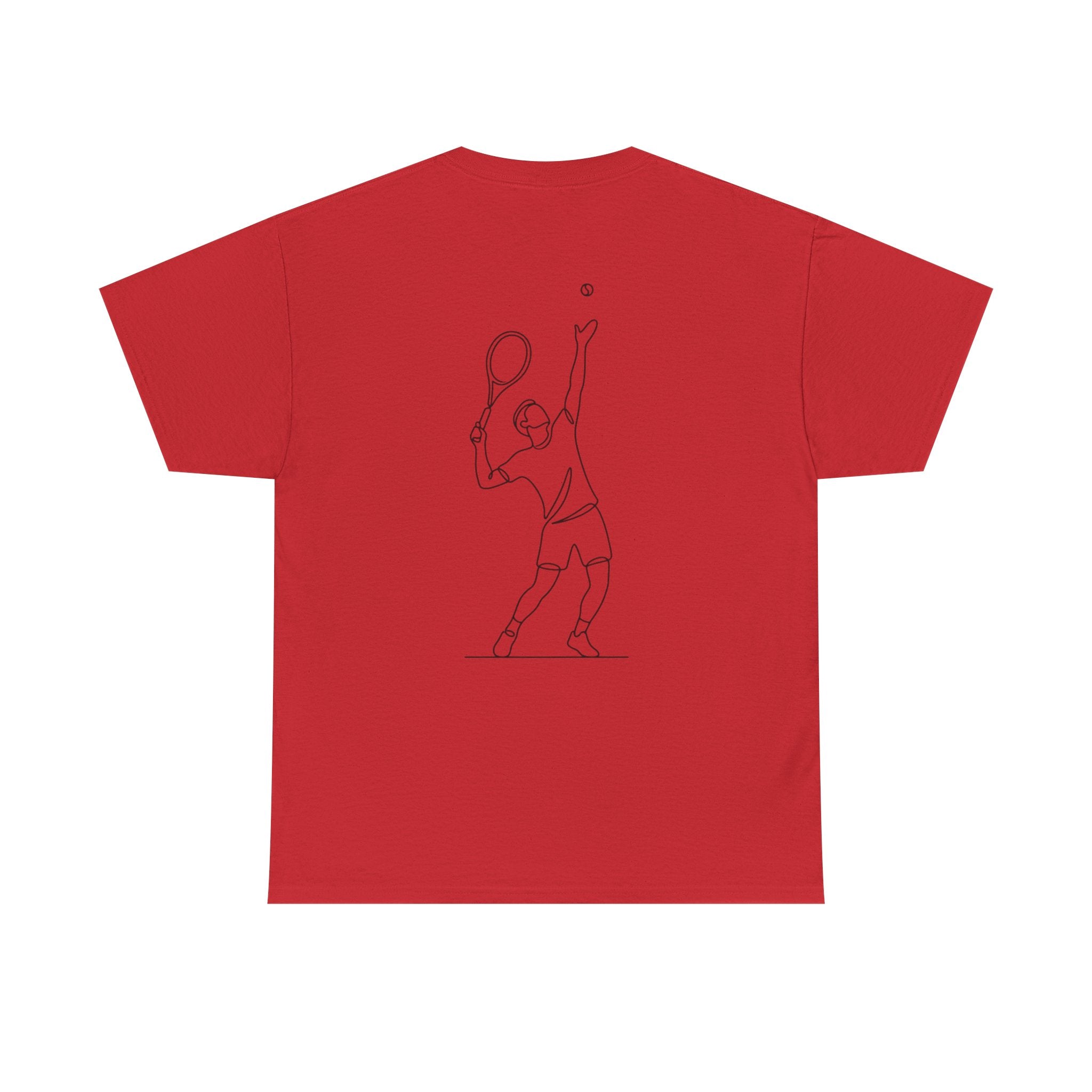 Tennis Serve Line Art Tee — Minimalist Tennis T-Shirt