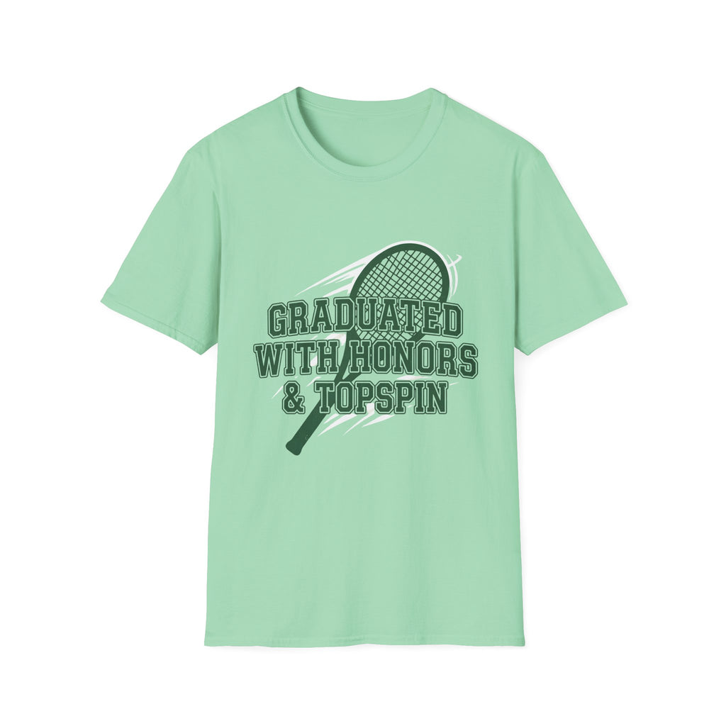 Graduated With Honors Tennis T-Shirt — Vintage Collegiate Topspin Tee
