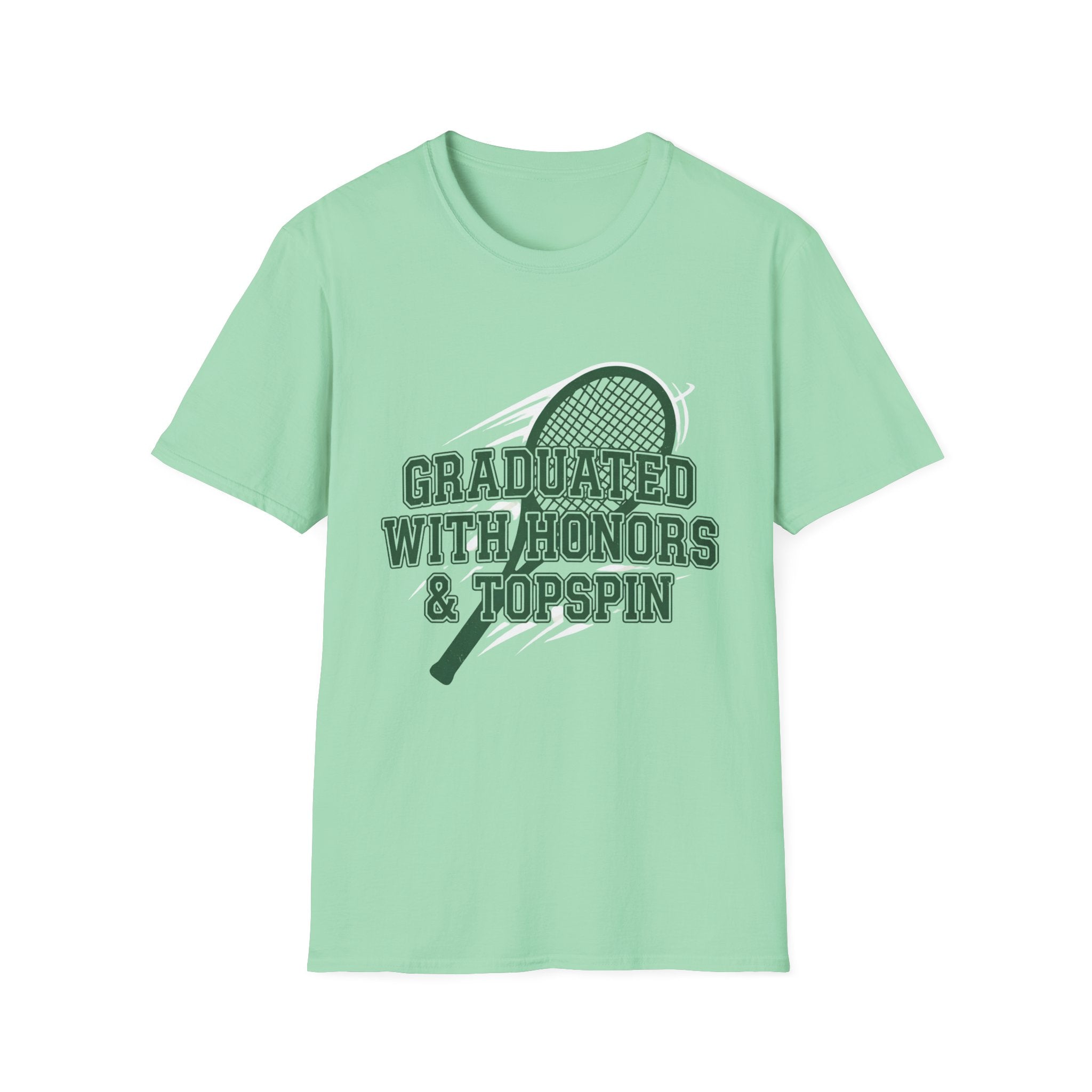 Graduated With Honors Tennis T-Shirt — Vintage Collegiate Topspin Tee
