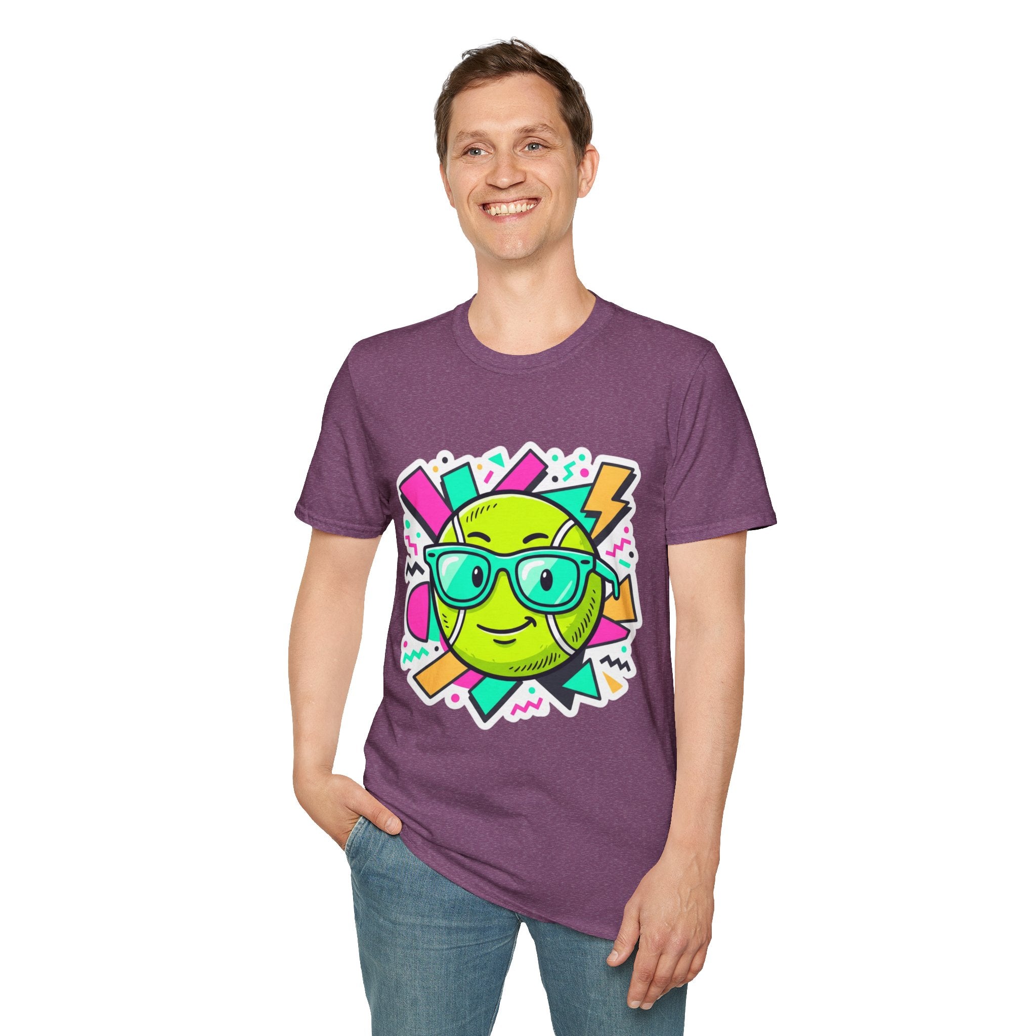 Retro Smiley Sunglasses T-Shirt — Neon Pop Graphic Tee