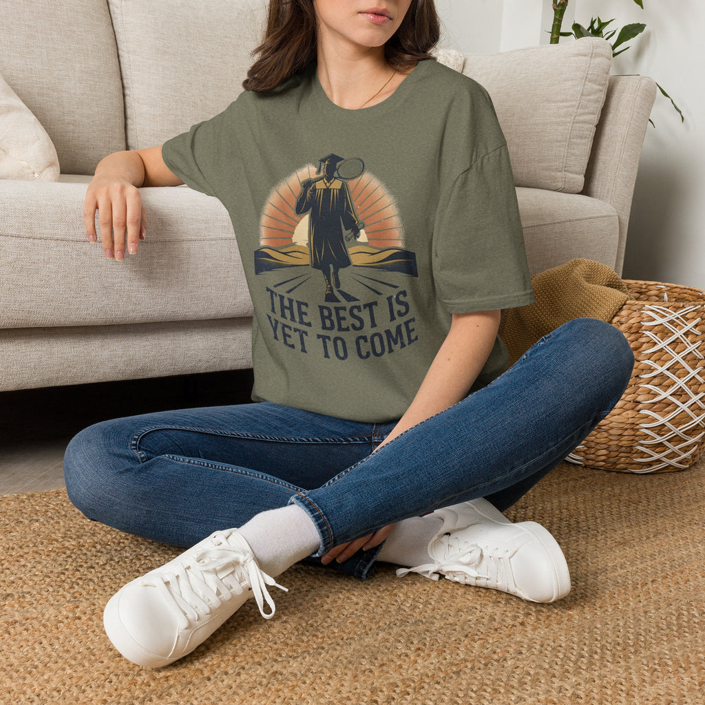 Graduation T-shirt — "The Best Is Yet To Come" Cap & Gown Sunrise
