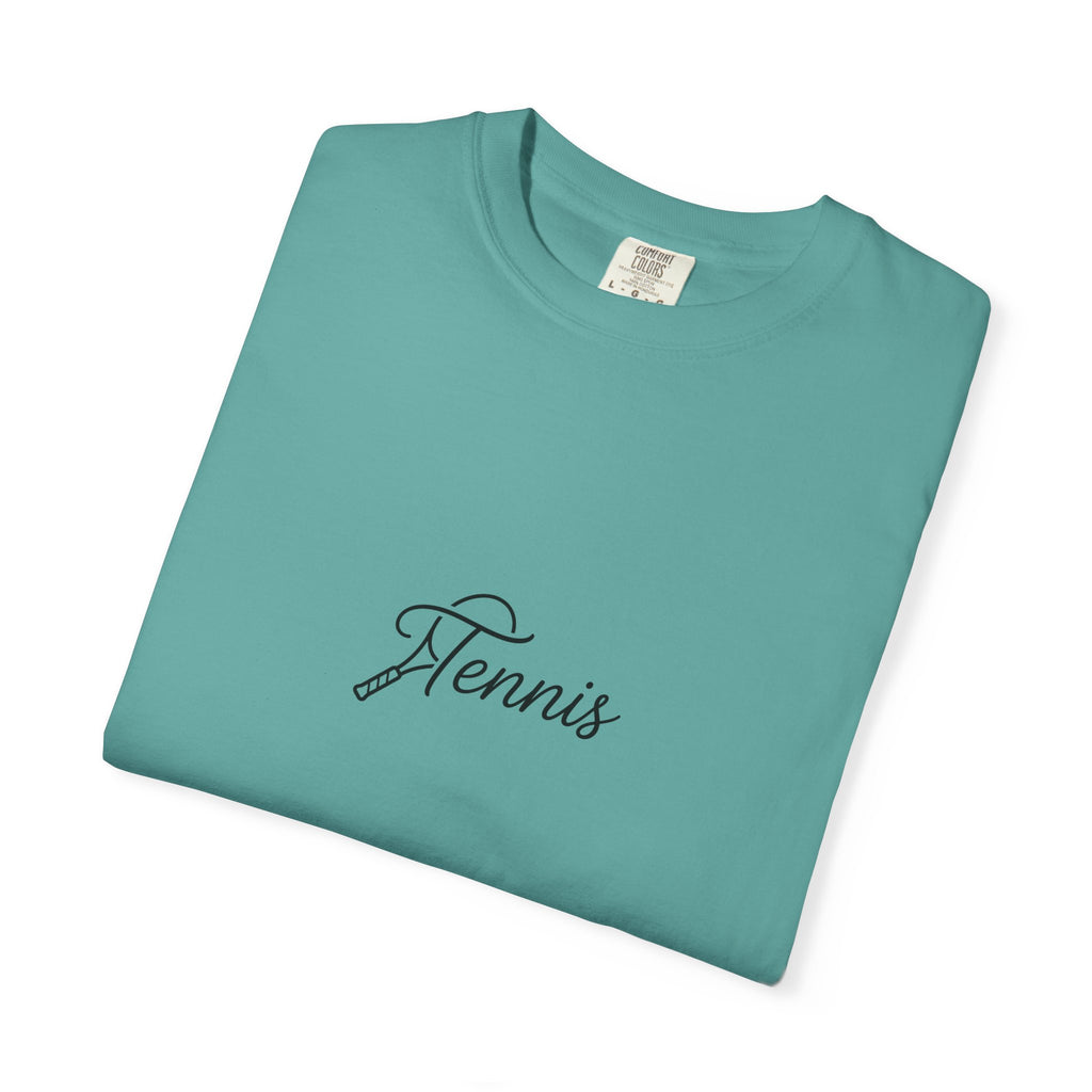 Tennis Script Tee — Minimalist Athletic Tennis T‑Shirt