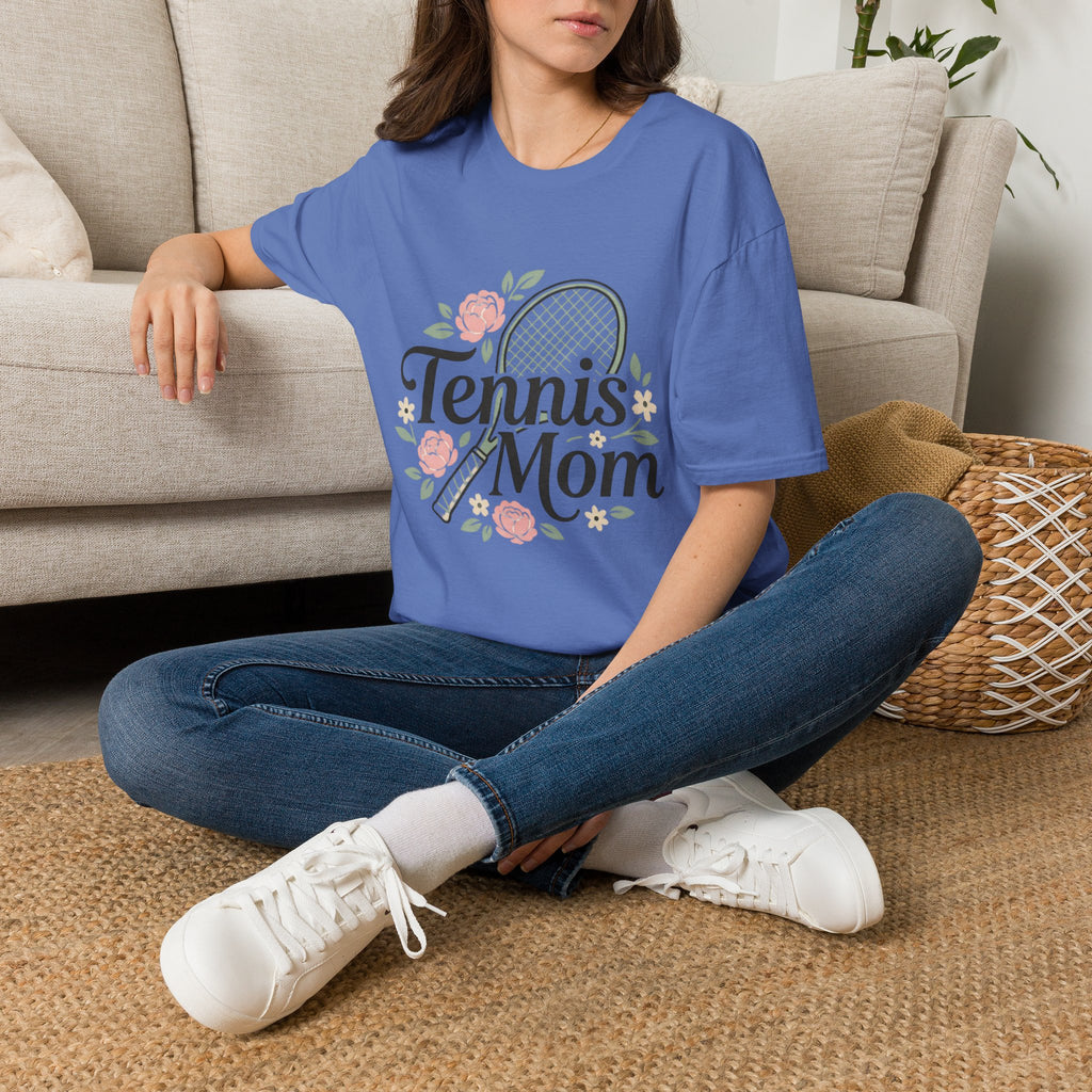 Tennis Mom Shirt — Floral Racket Design
