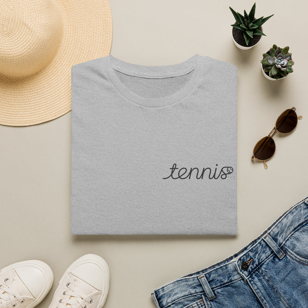 Tennis Script T-Shirt — Minimal Athletic Tee for Players & Fans