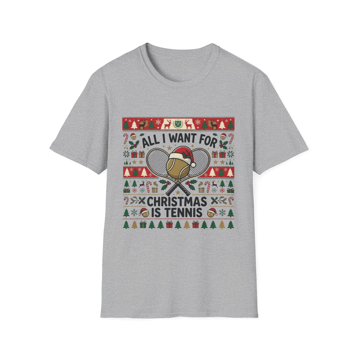 Tennis Christmas T‑Shirt — "All I Want For Christmas Is Tennis" Holiday Tee