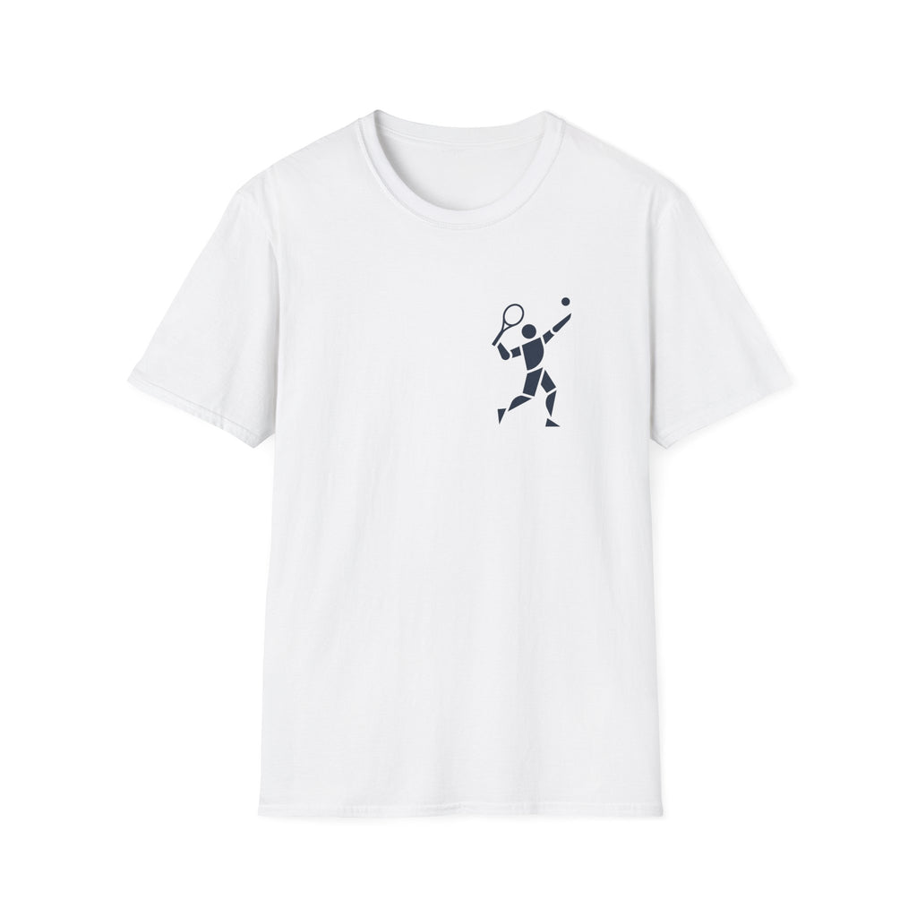 Tennis Player Minimalist T‑Shirt — Geometric Tennis Graphic Tee