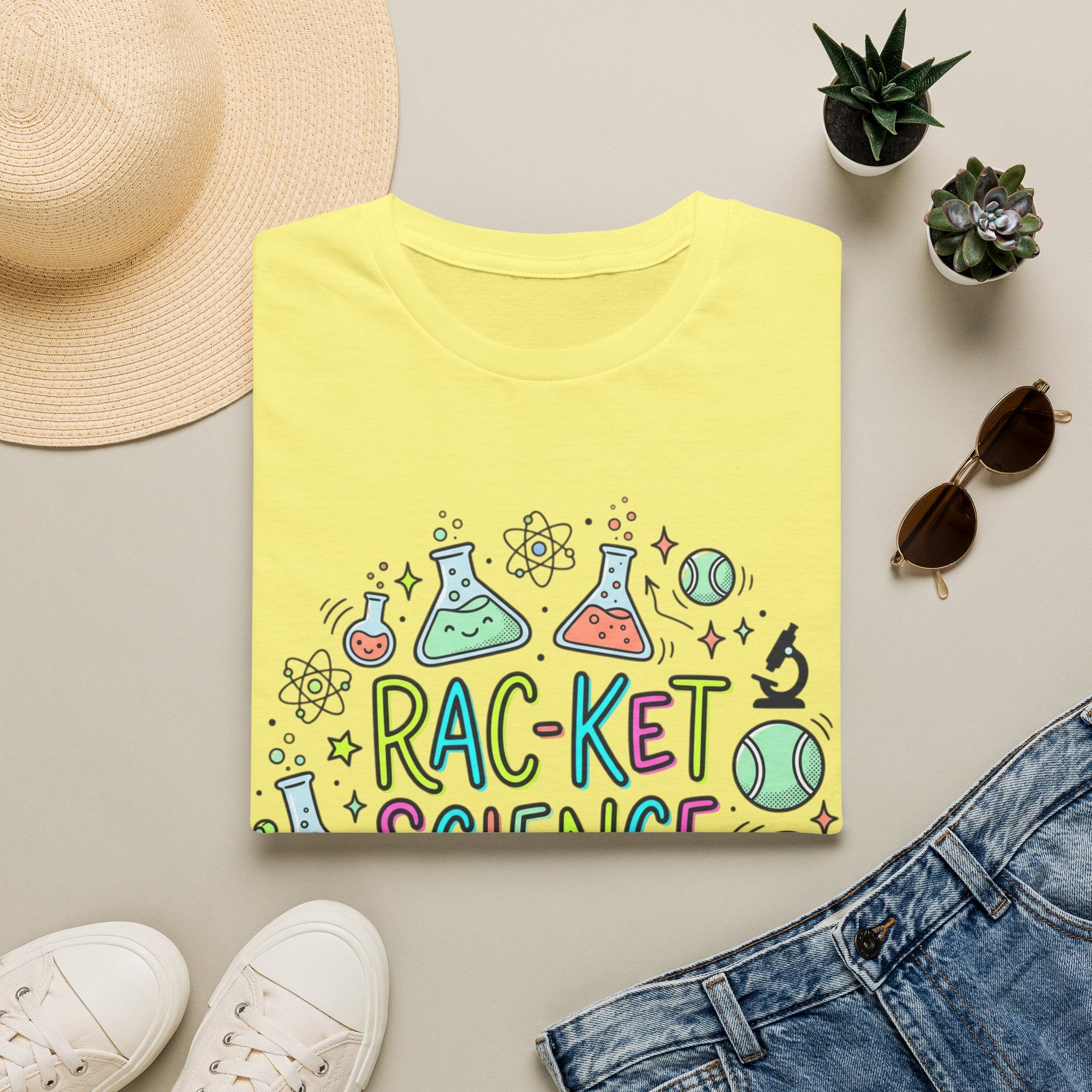 Racket Science T-Shirt — Cute Tennis & Science Graphic Tee