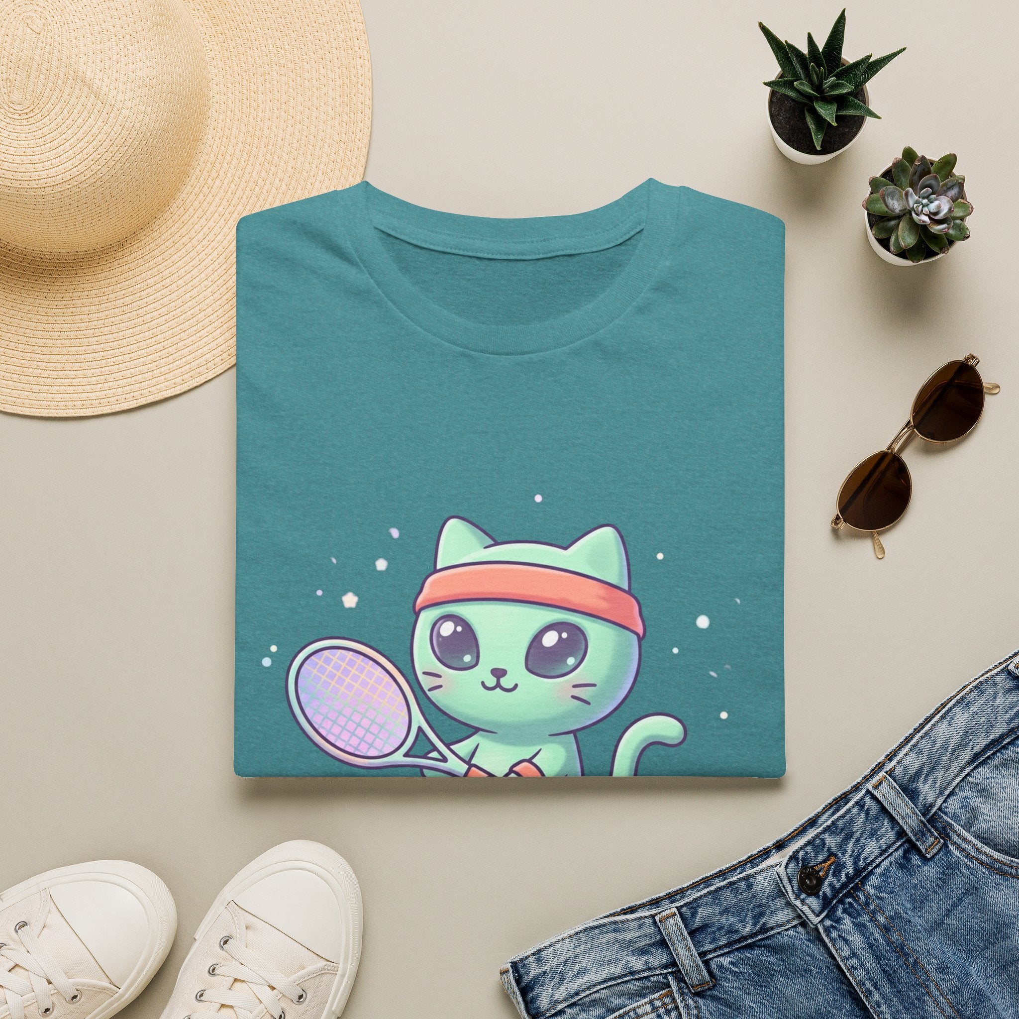 Cute Tennis Cat T-Shirt