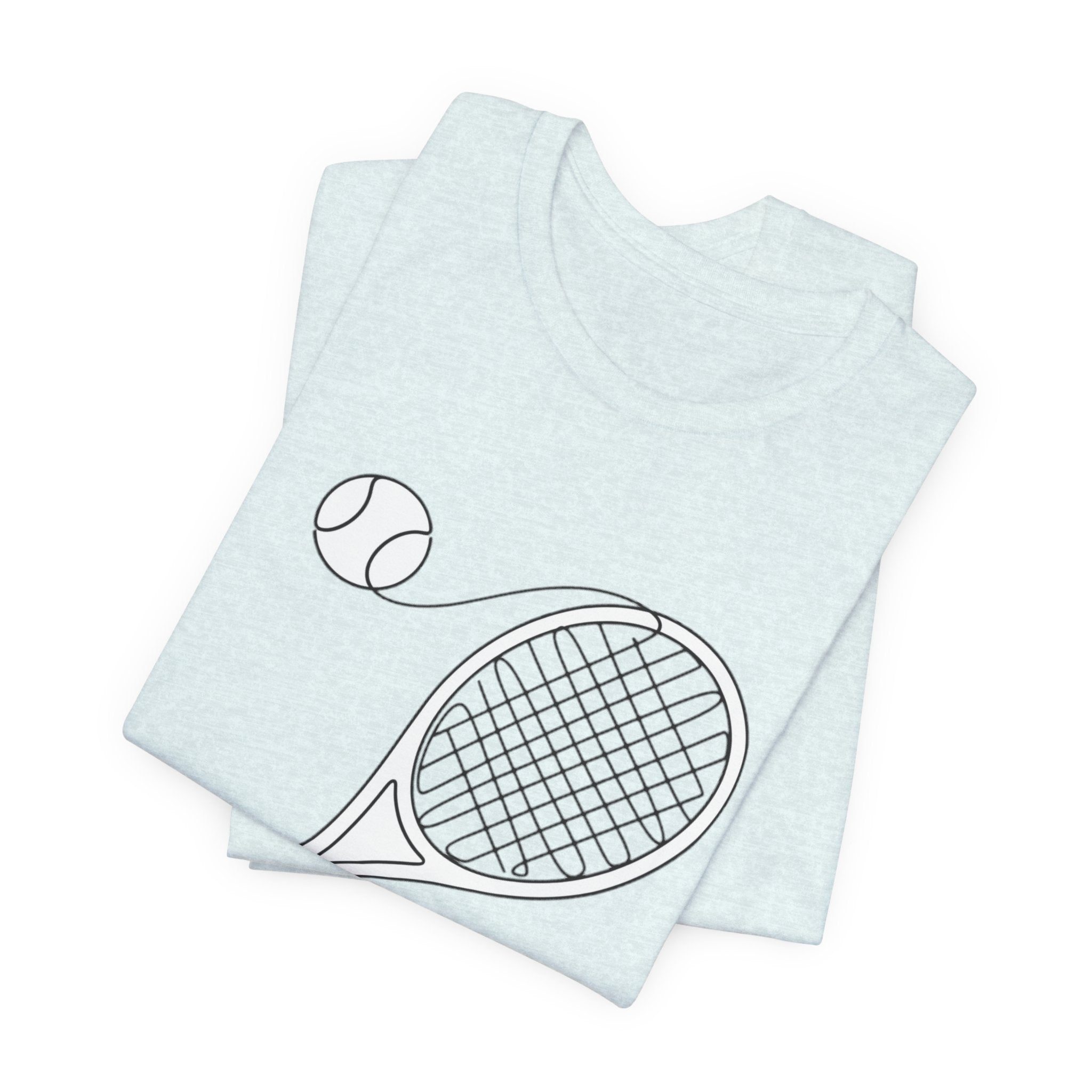 Tennis Racket & Ball Graphic Tee – Minimal Sports T‑Shirt for Players & Fans