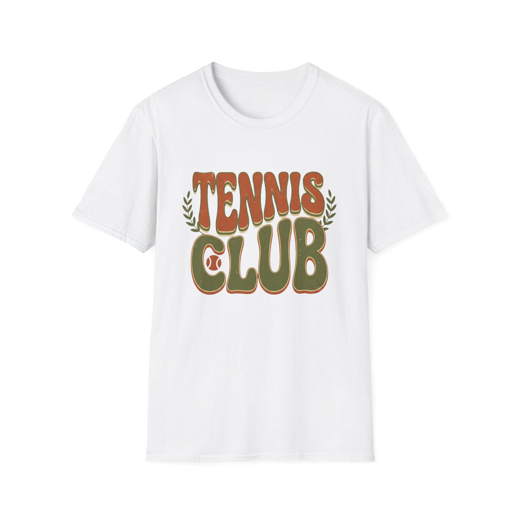 Tennis Club T‑Shirt — Retro Green & Orange Graphic Tee