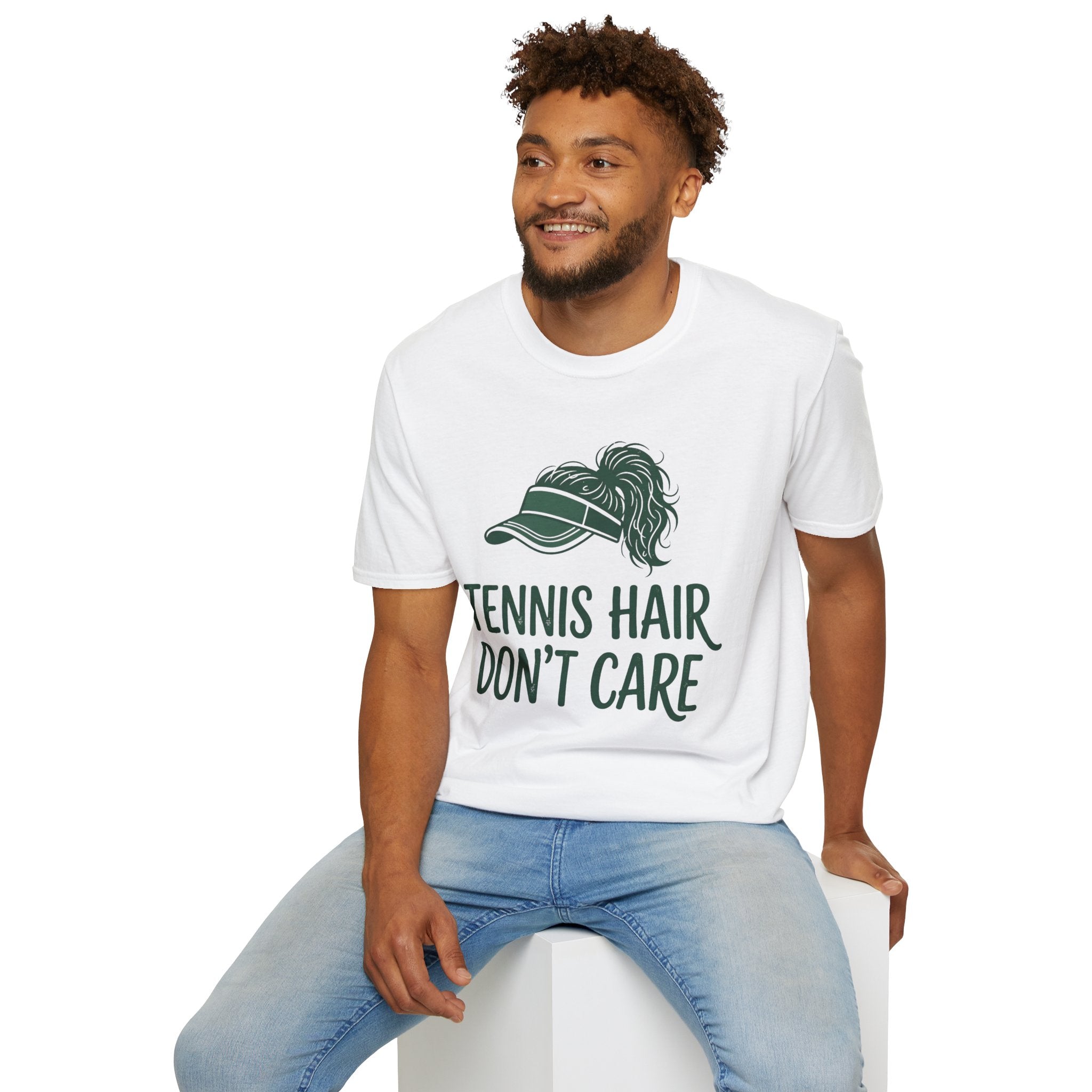 tennis hair don't care t-shirt