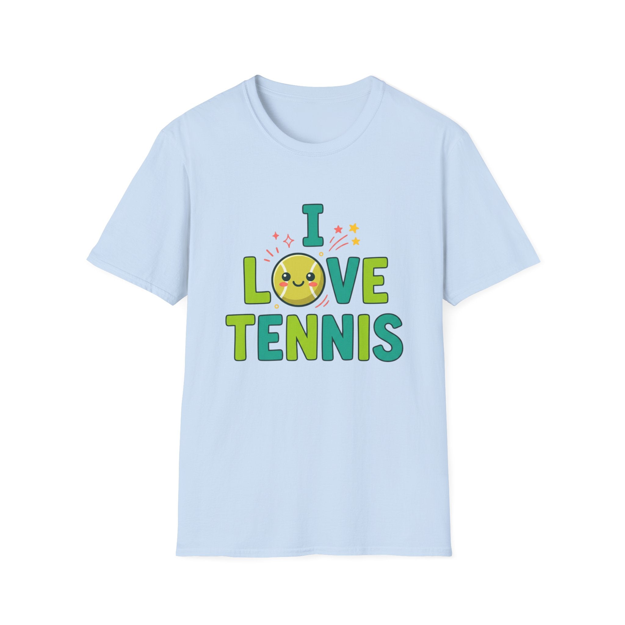 I Love Tennis T-Shirt — Cute Smiley Tennis Ball Tee for Players & Fans