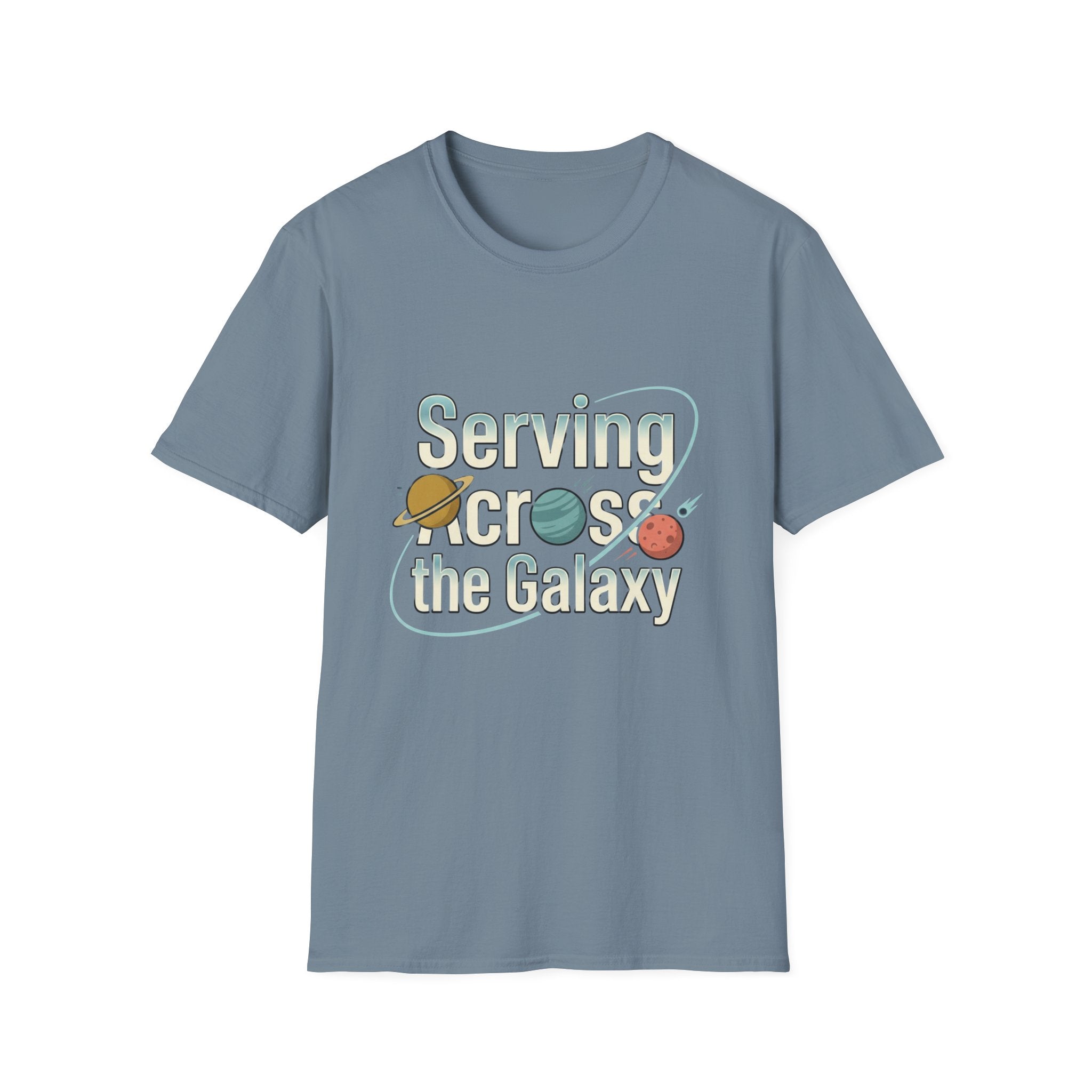 Serving Across the Galaxy Retro Space T-Shirt