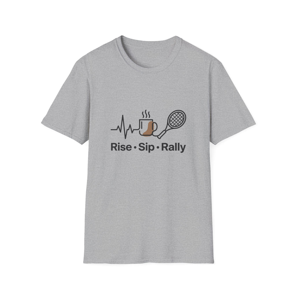 Tennis T-Shirt — Rise · Sip · Rally Coffee & Tennis