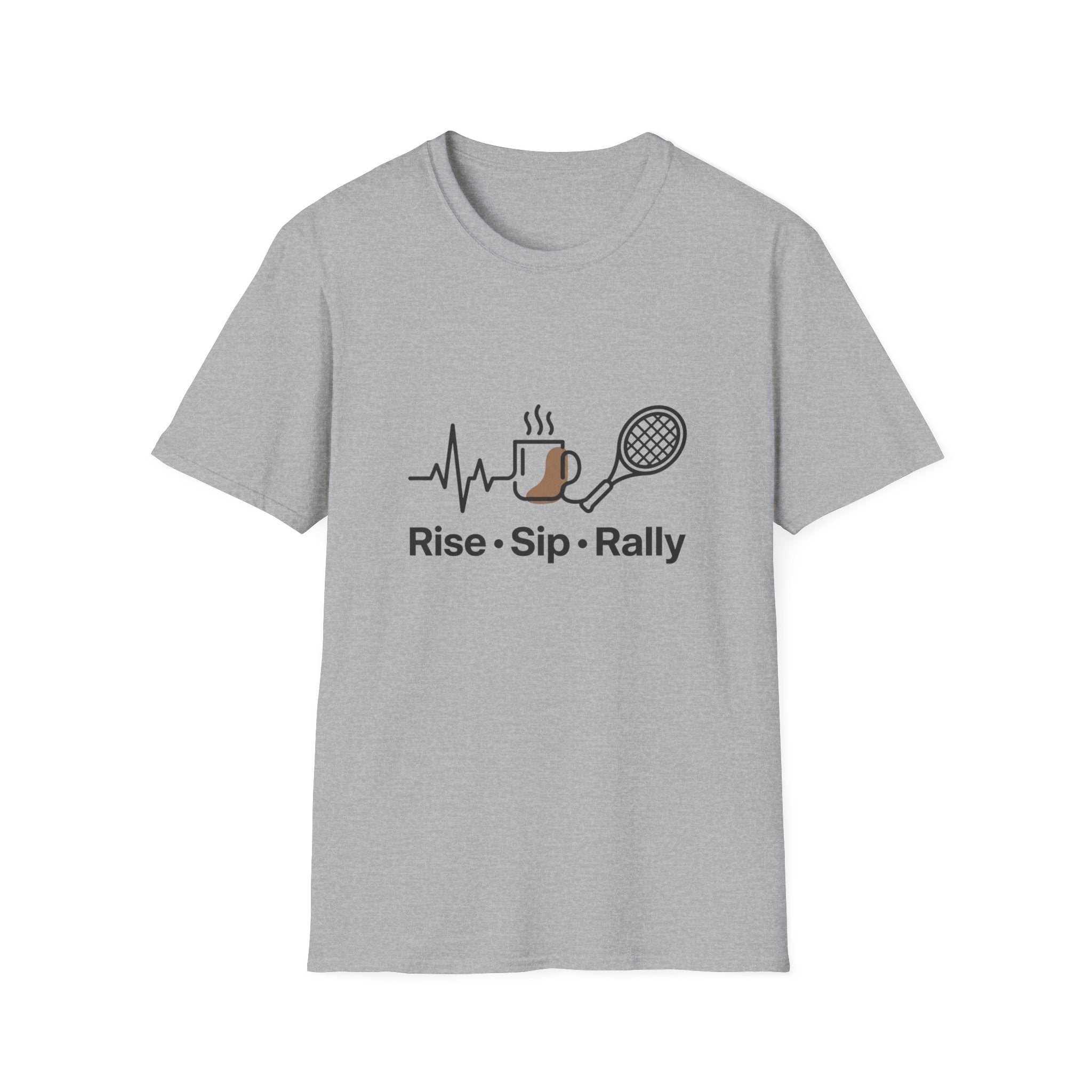 Tennis T-Shirt — Rise · Sip · Rally Coffee & Tennis