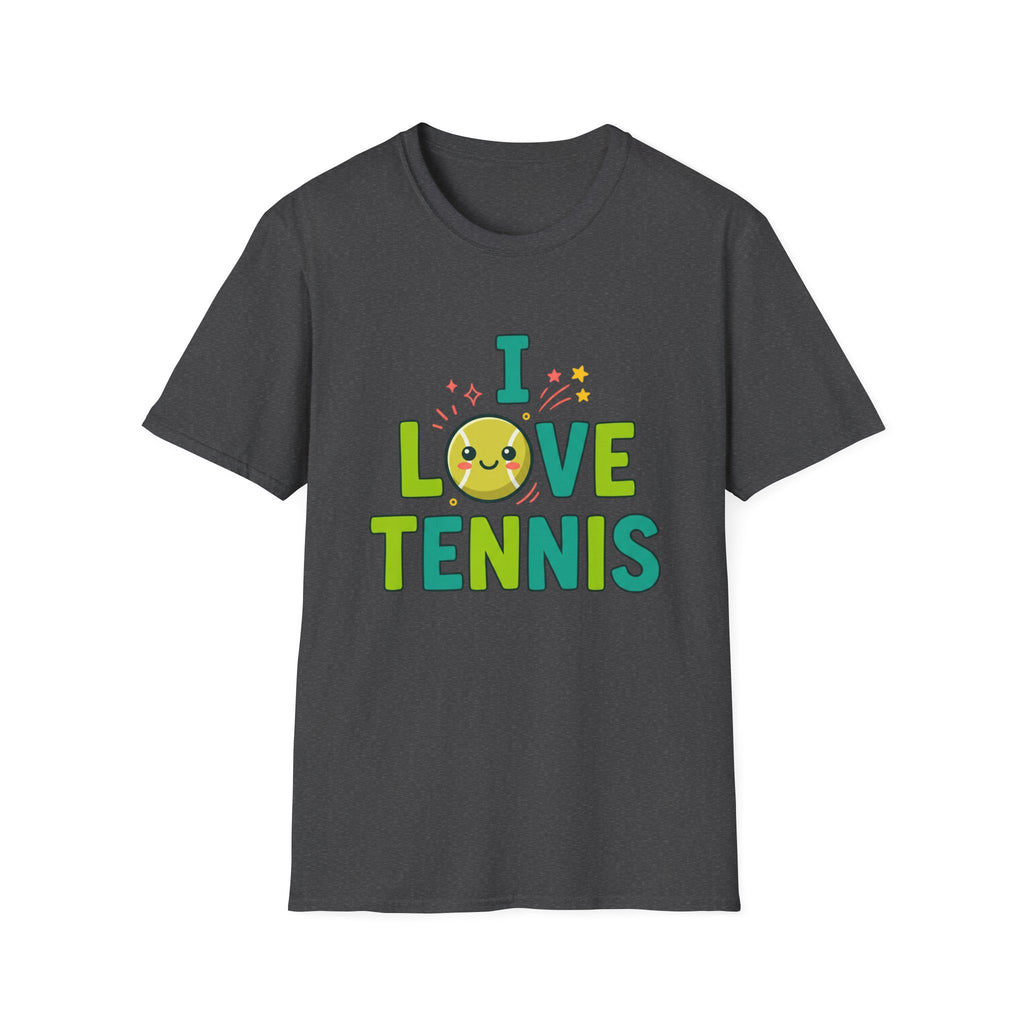 I Love Tennis T-Shirt — Cute Smiley Tennis Ball Tee for Players & Fans