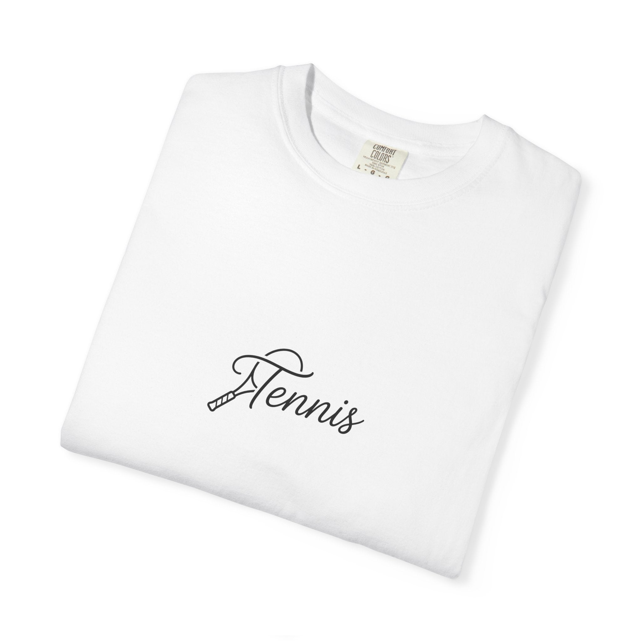 Tennis Script Tee — Minimalist Athletic Tennis T‑Shirt