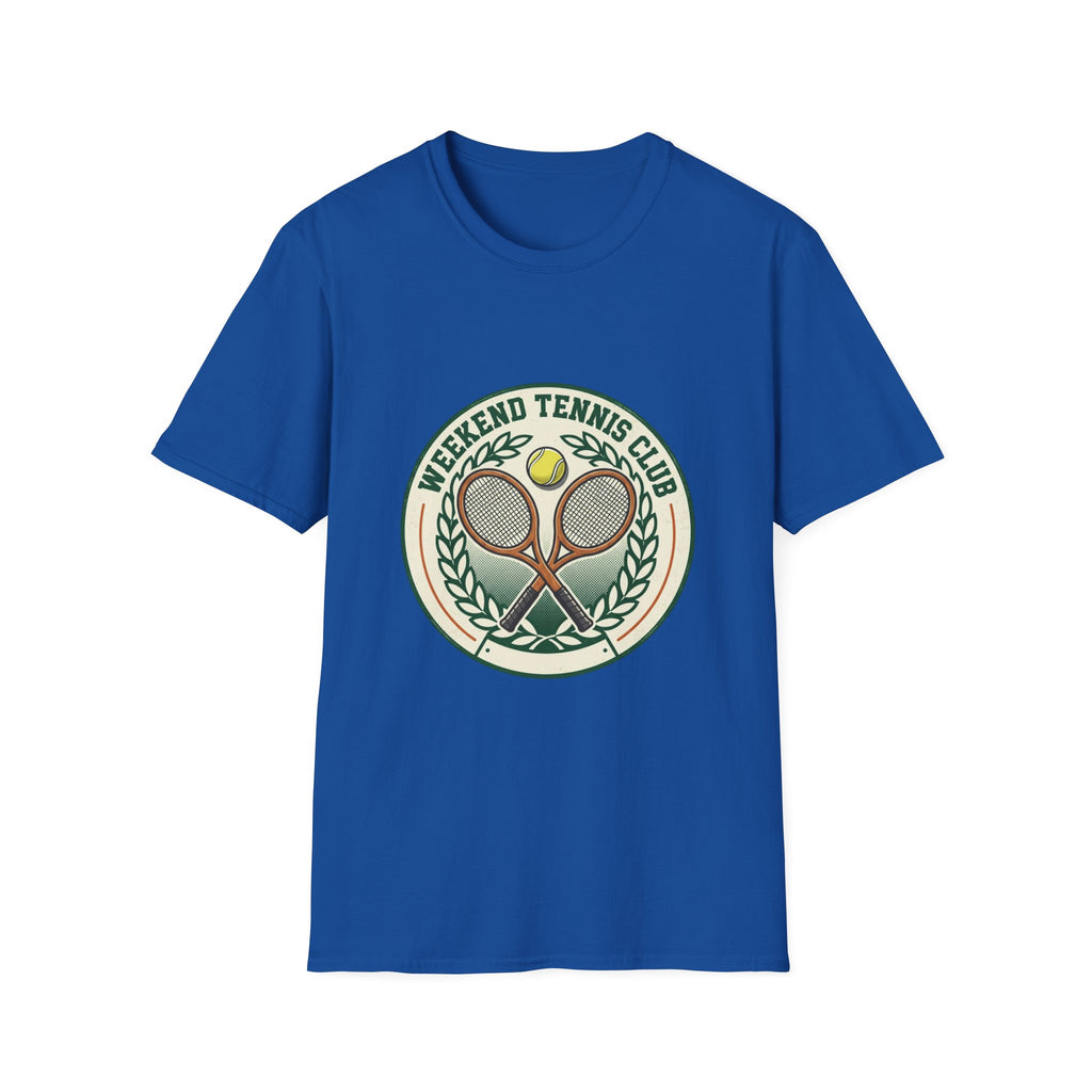 Weekend Tennis Club T-Shirt — Retro Tennis Racket & Ball Graphic