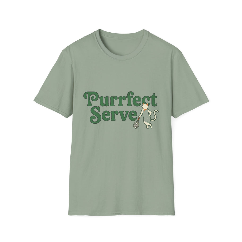 Purrfect Serve Cat Tennis T-Shirt