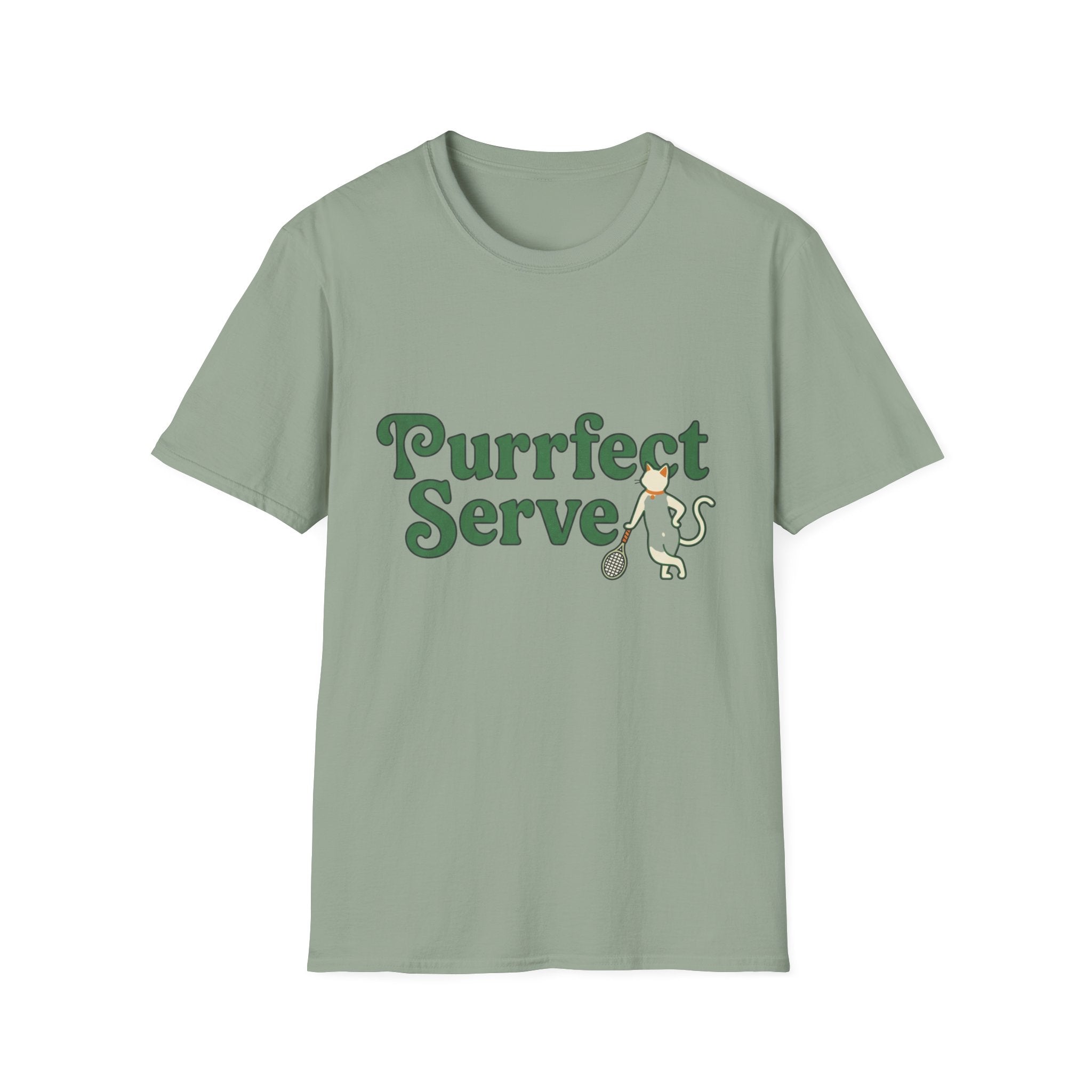 Purrfect Serve Cat Tennis T-Shirt