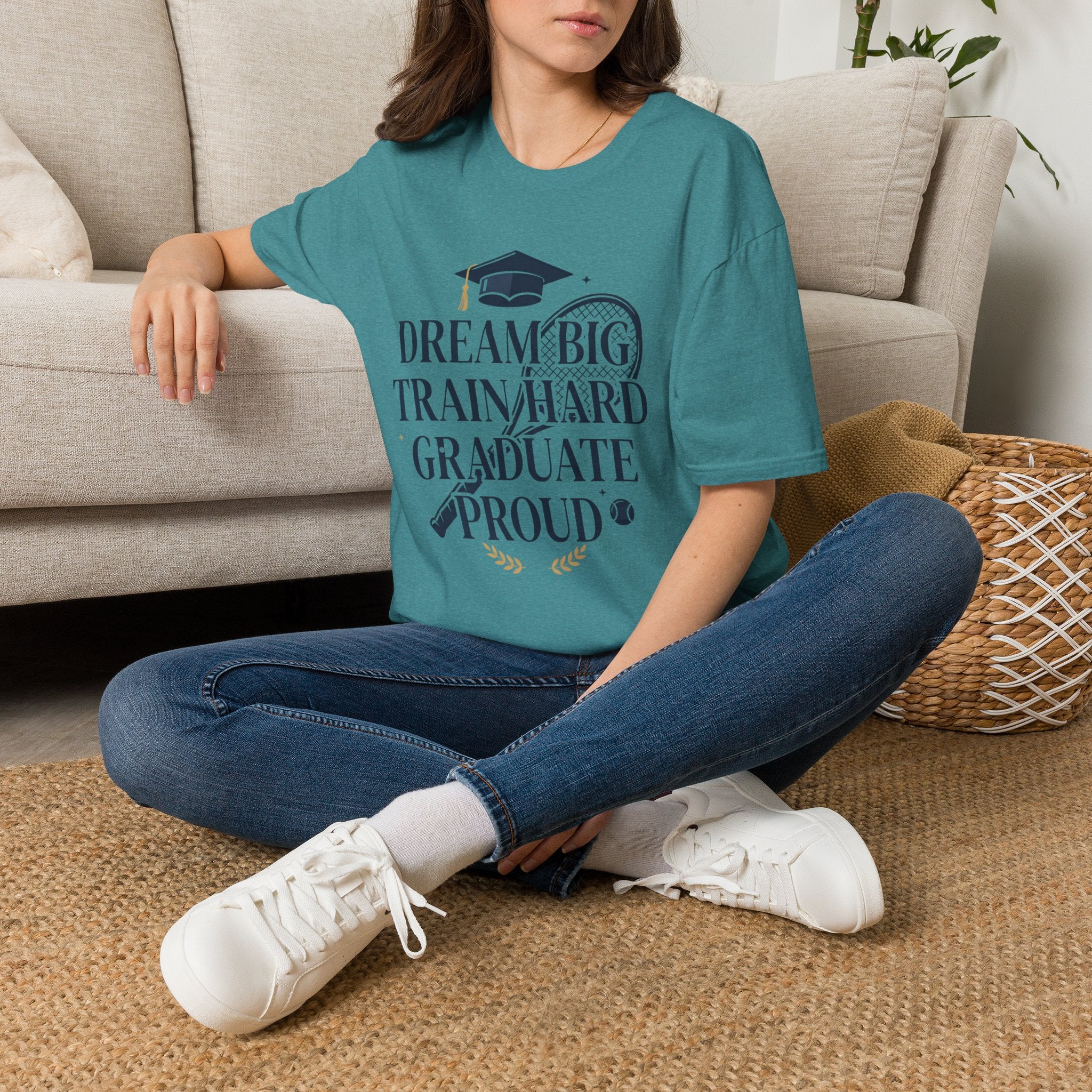 Graduation Tennis Shirt - "Dream Big Train Hard" Graduate Proud Tee