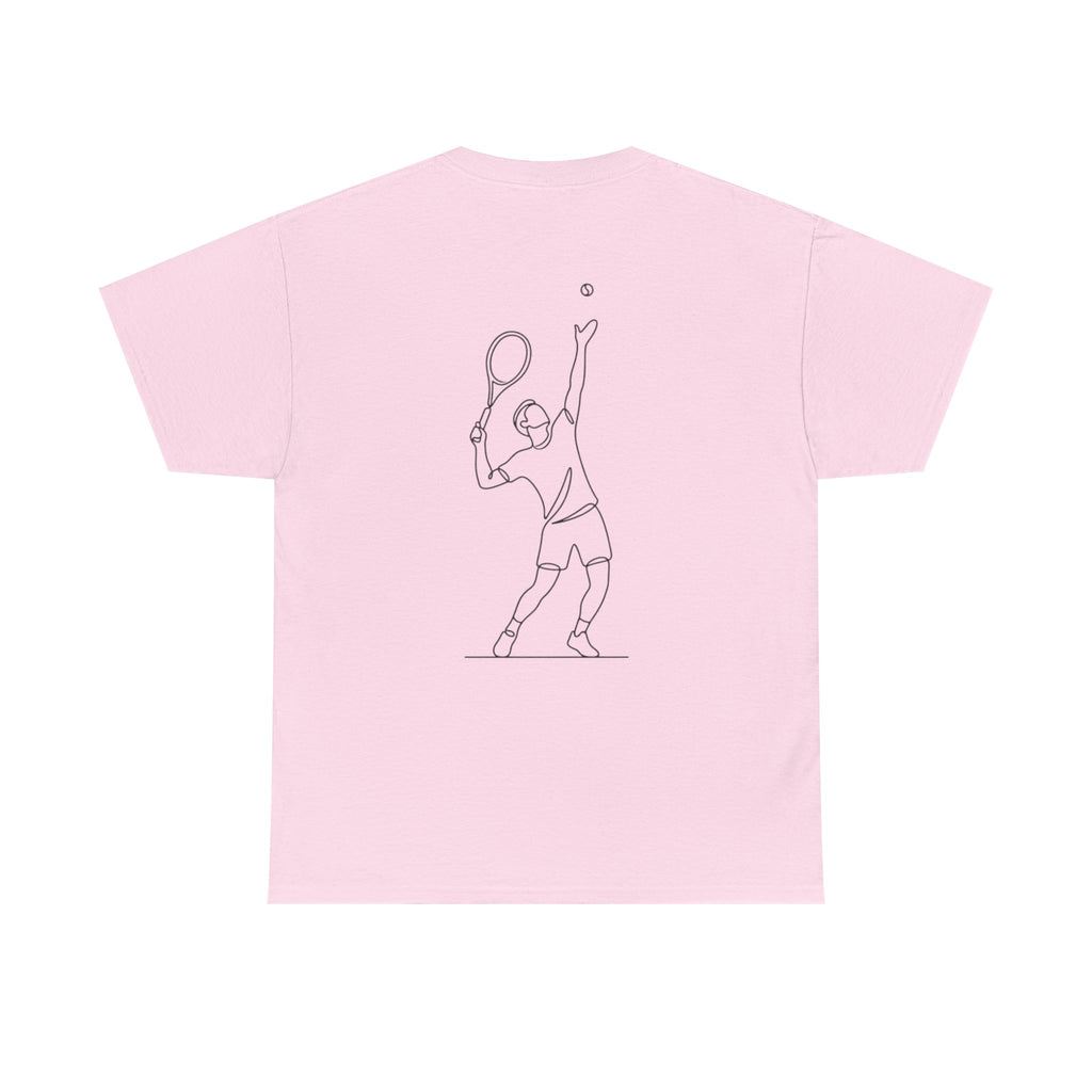 Tennis Serve Line Art Tee — Minimalist Tennis T-Shirt