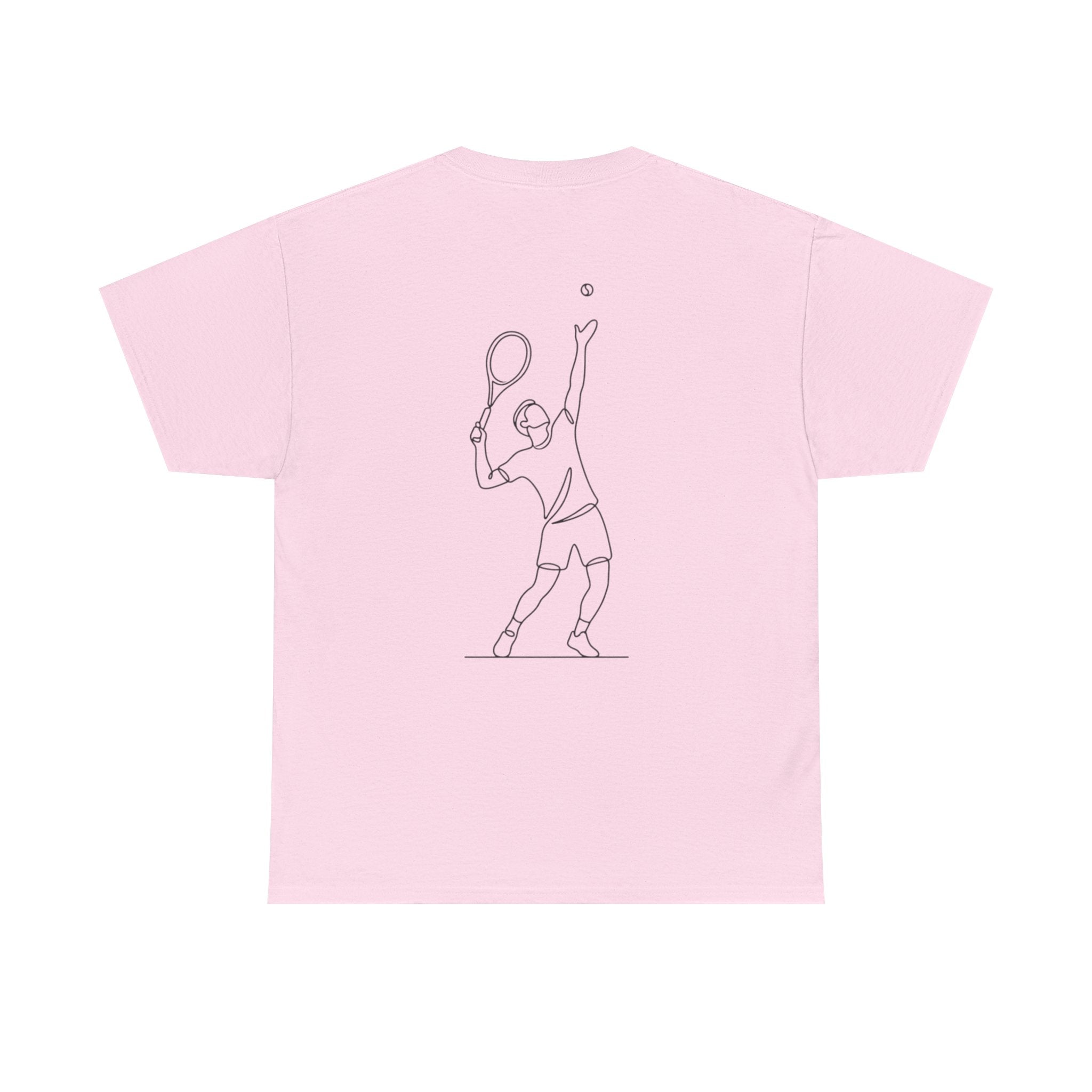 Tennis Serve Line Art Tee — Minimalist Tennis T-Shirt
