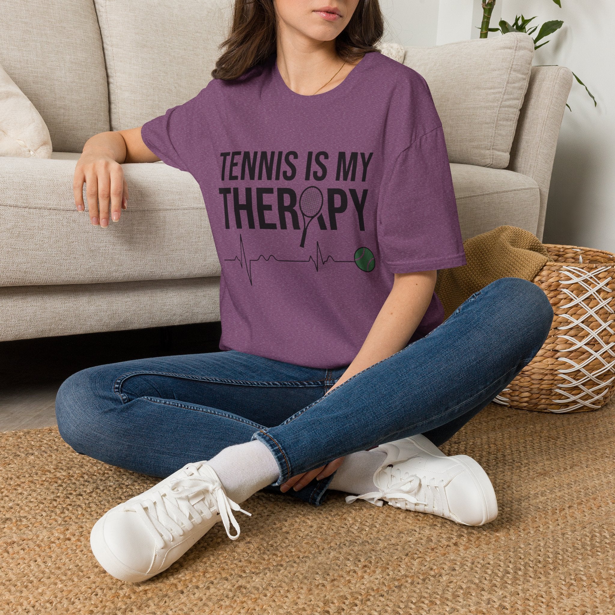 Tennis Is My Therapy T-Shirt — Funny Athletic Tennis Player Tee