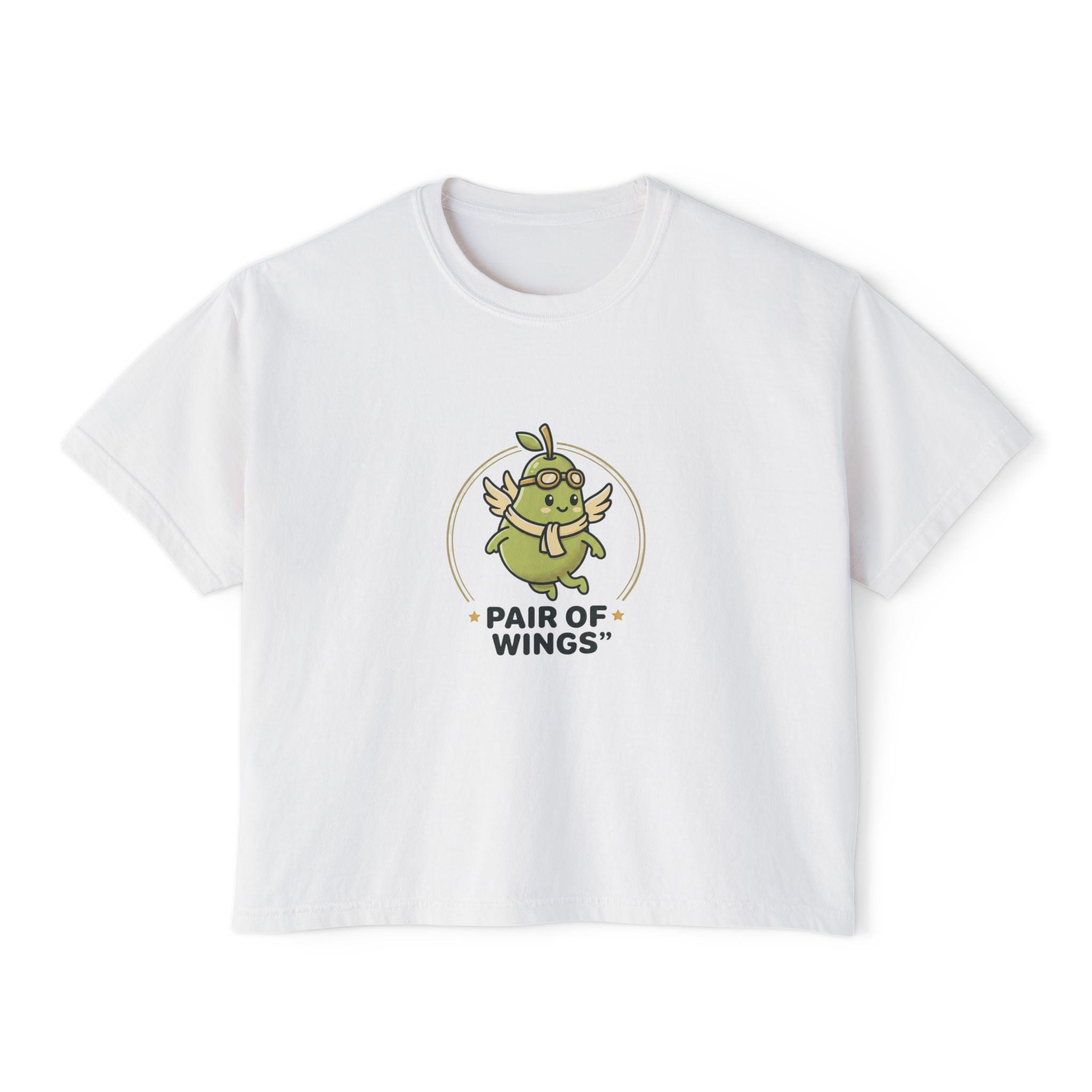 Pair of Wings Tee — Cute Winged Monster Graphic Women's Boxy T‑Shirt
