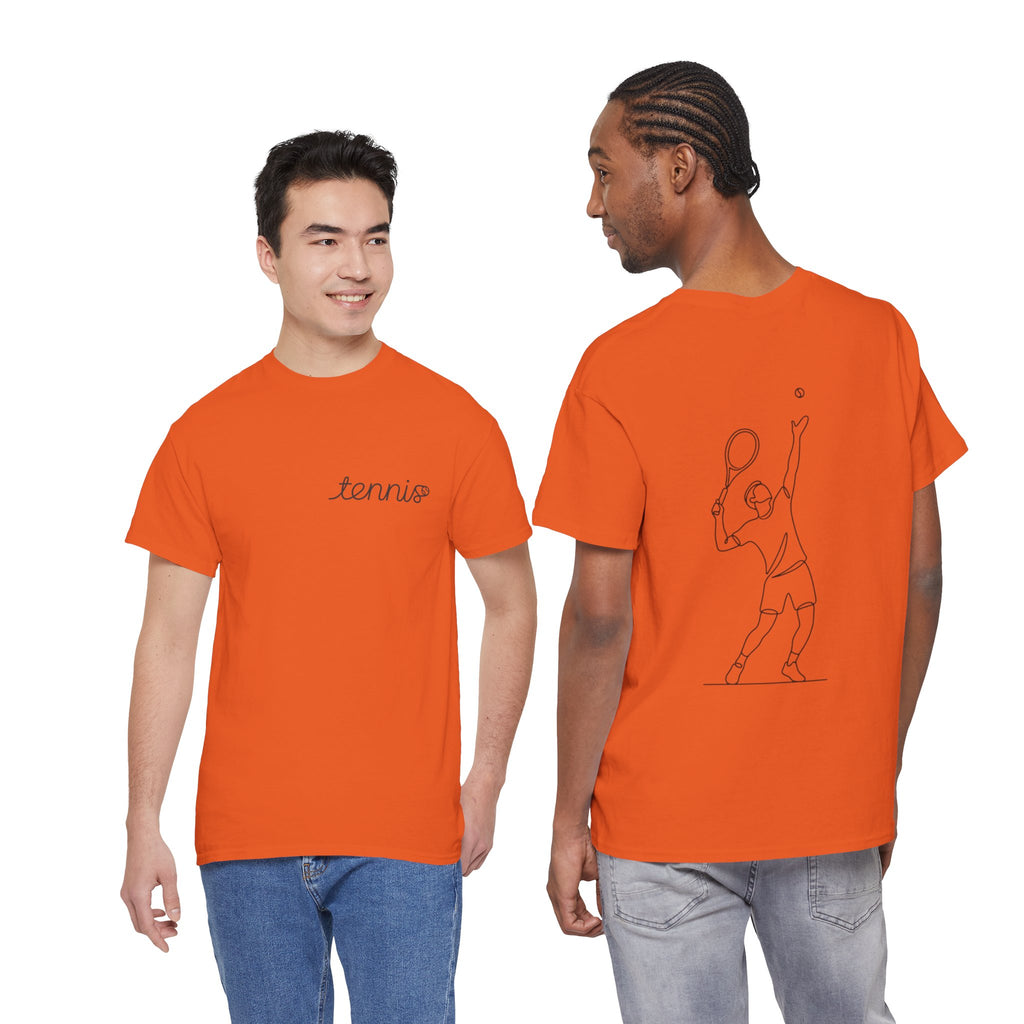 Tennis Serve Line Art Tee — Minimalist Tennis T-Shirt
