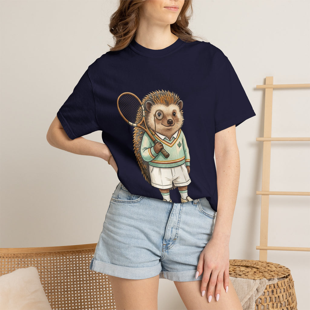 Hedgehog Tennis Player T‑Shirt — Cute Vintage Sports Animal Tee