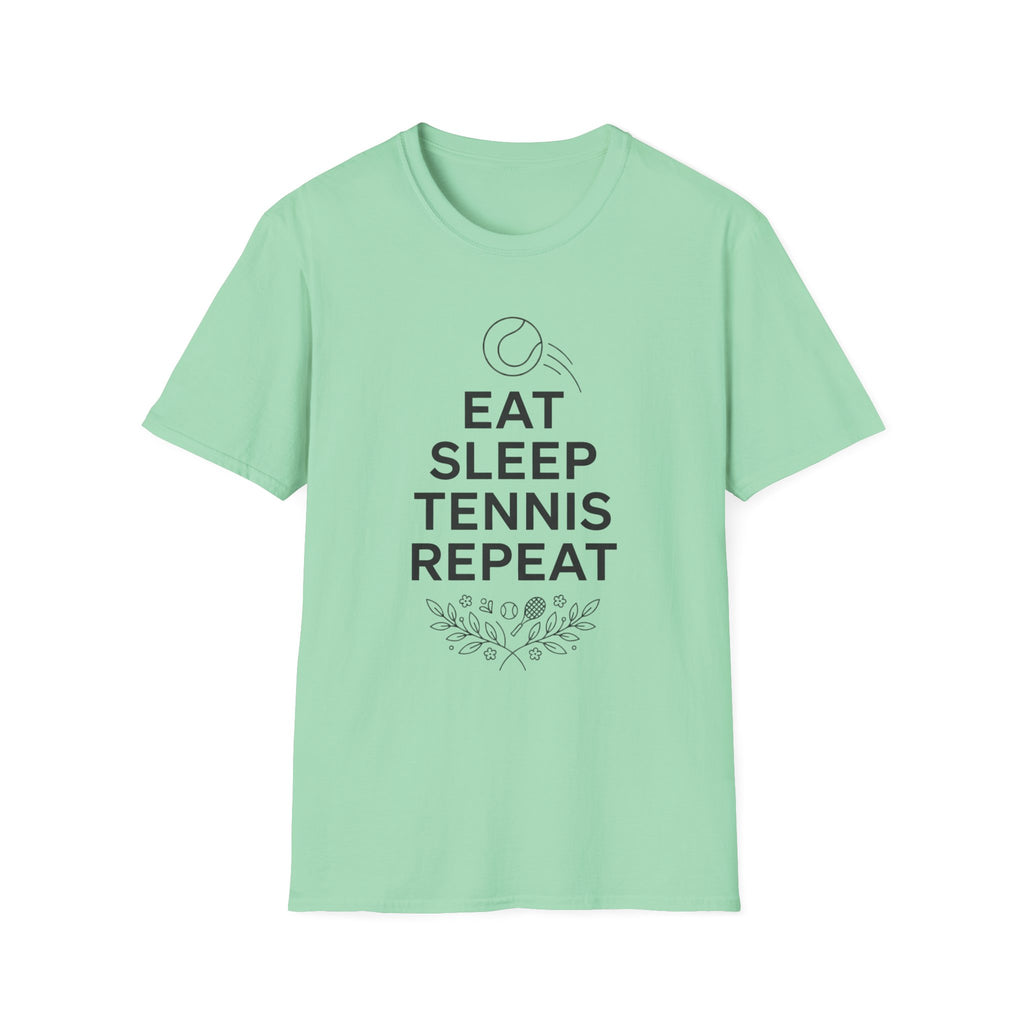 Eat Sleep Tennis Repeat T-Shirt — Tennis Player Graphic Tee