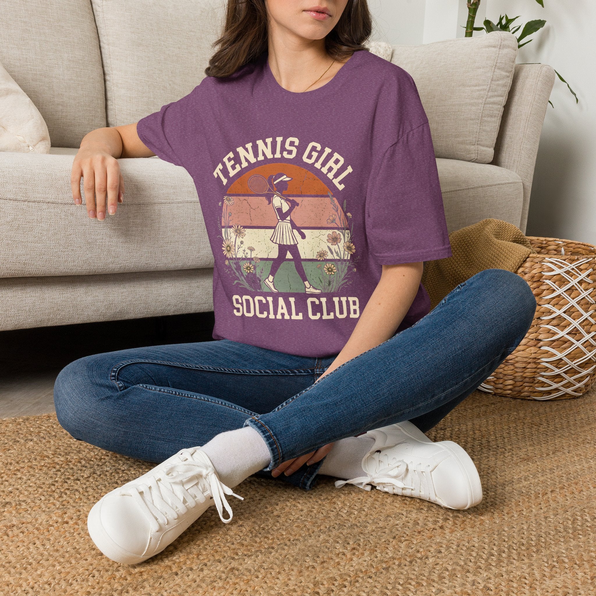 Retro Tennis Girl T-Shirt — Vintage Tennis Club Graphic Tee