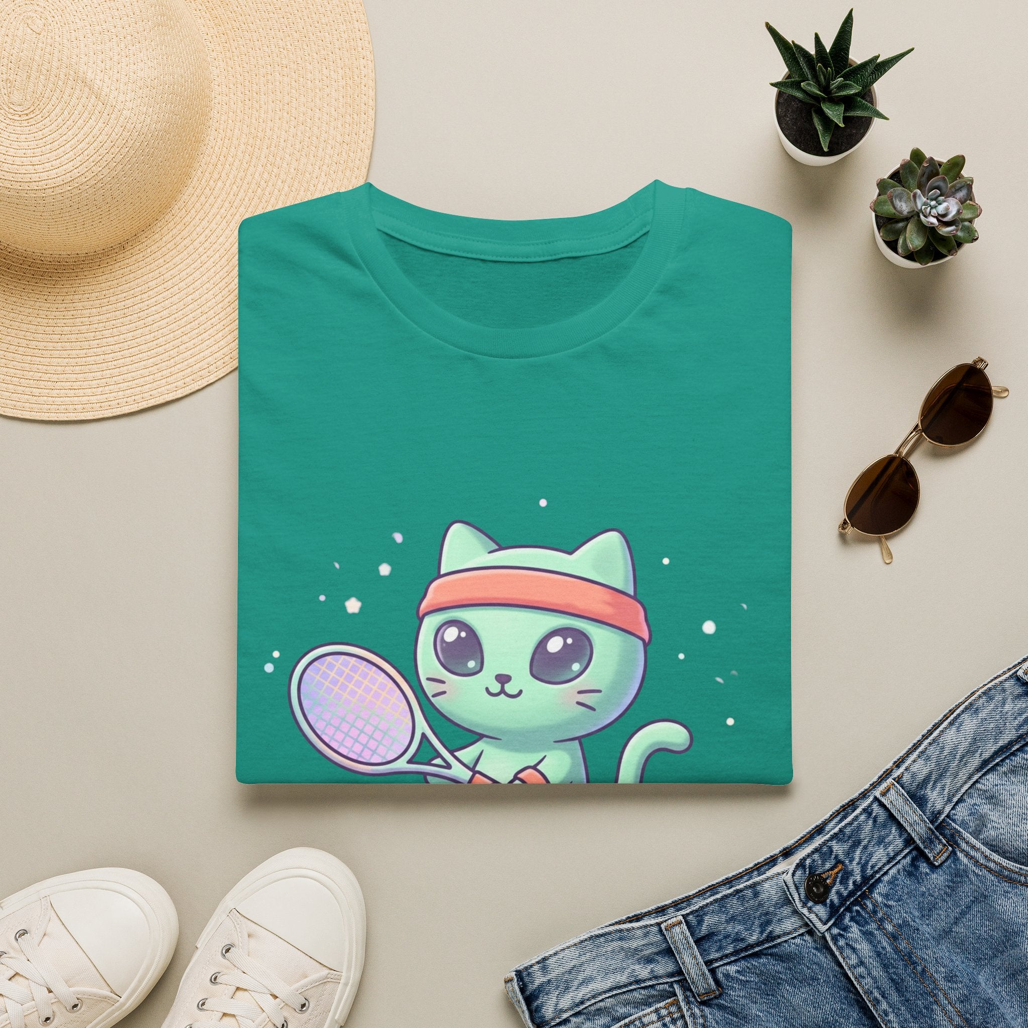 Cute Tennis Cat T-Shirt