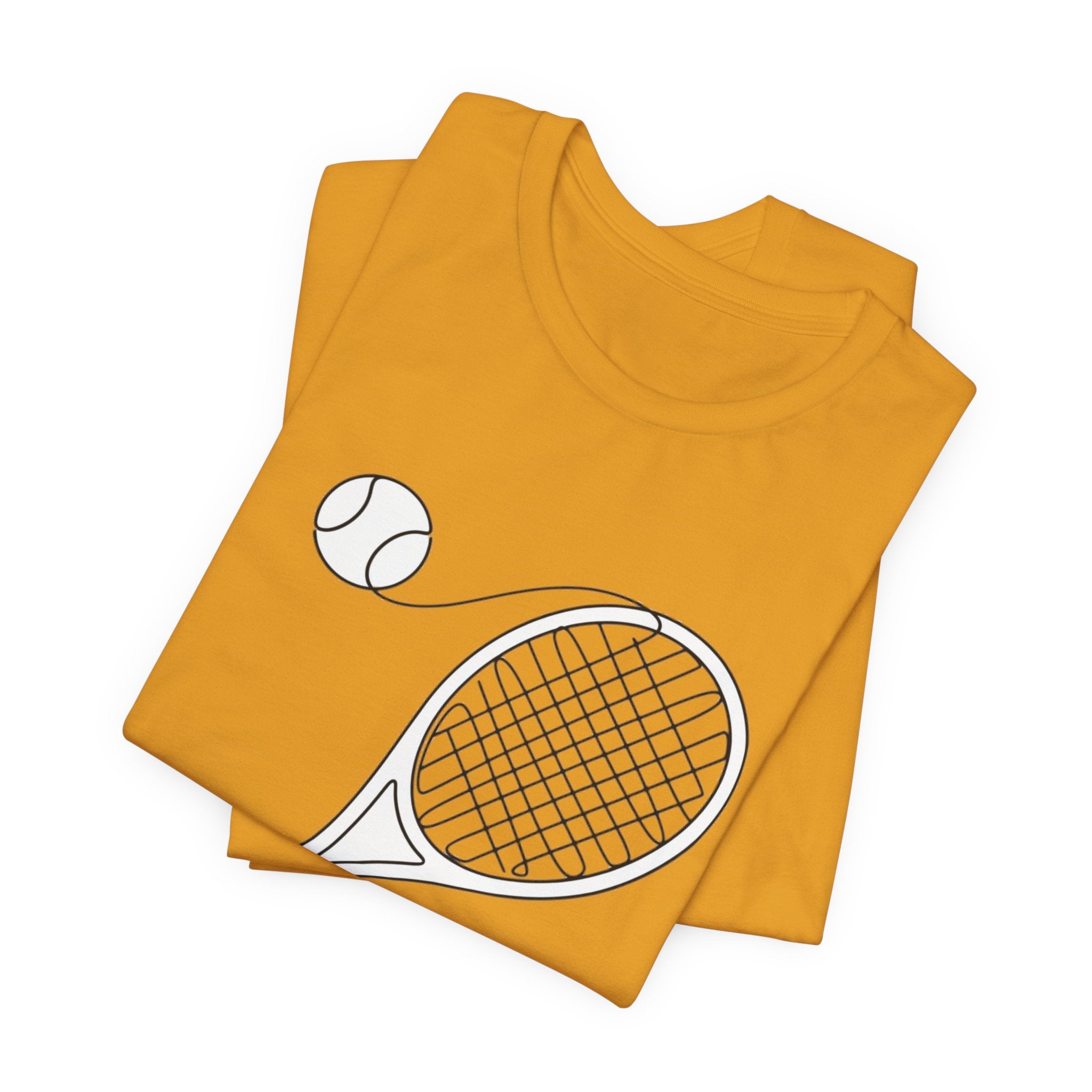 Tennis Racket & Ball Graphic Tee – Minimal Sports T‑Shirt for Players & Fans
