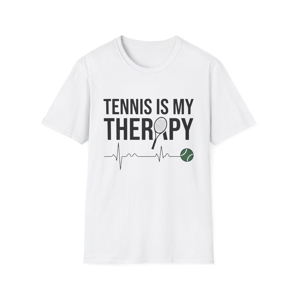 Tennis Is My Therapy T-Shirt — Funny Athletic Tennis Player Tee