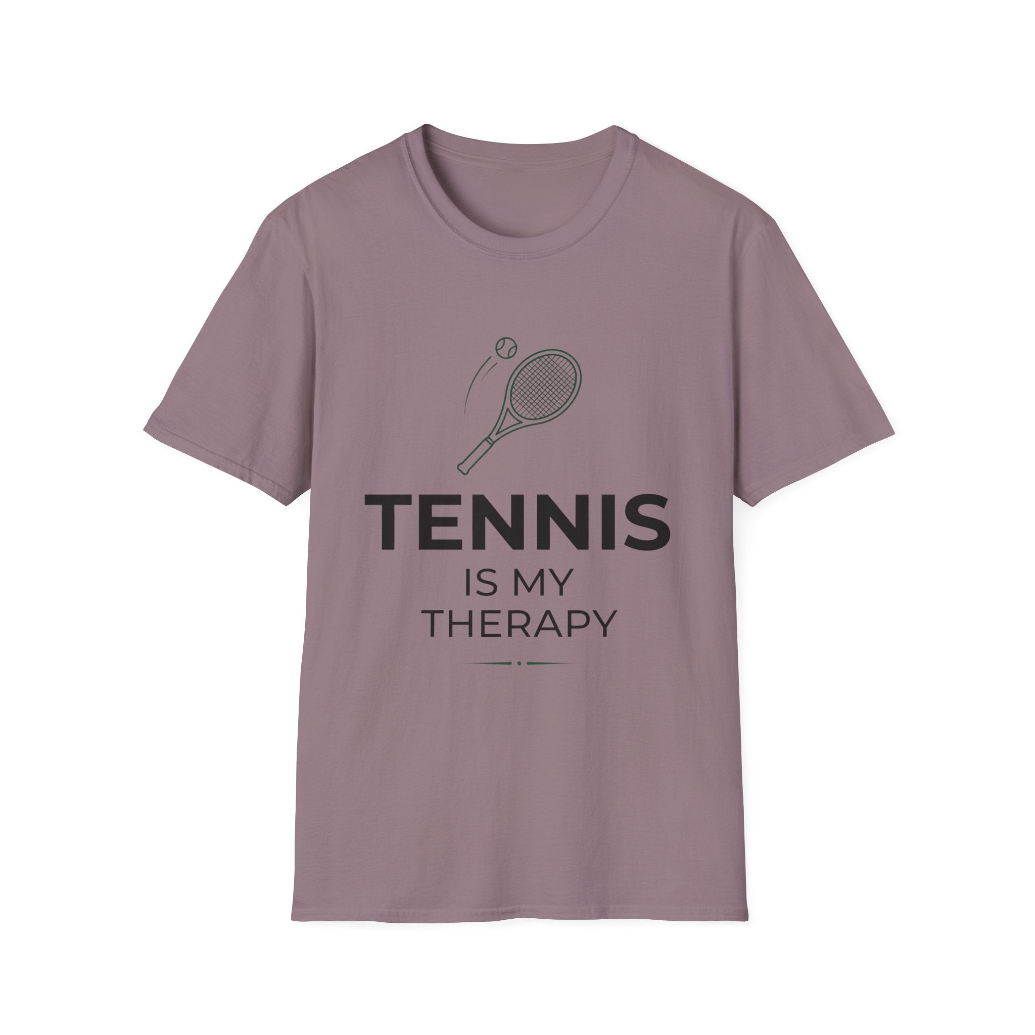 Tennis Is My Therapy T-Shirt — Tennis Racket Graphic Tee for Players & Fans