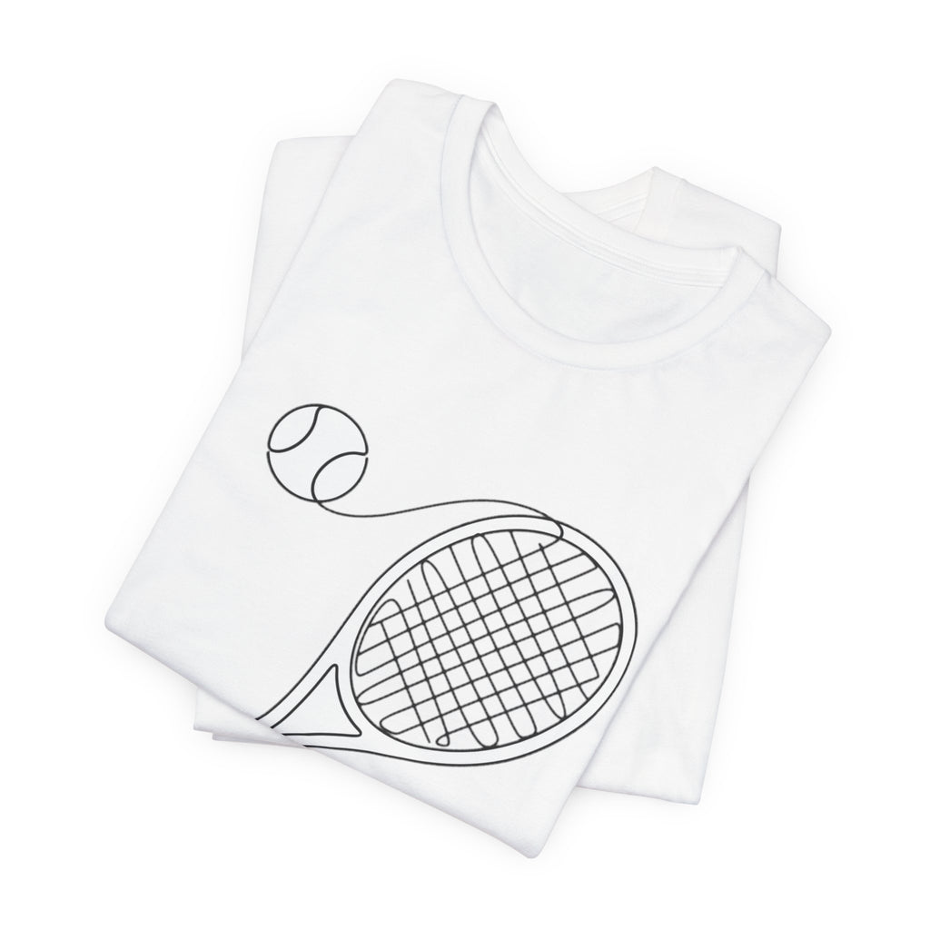 Tennis Racket & Ball Graphic Tee – Minimal Sports T‑Shirt for Players & Fans