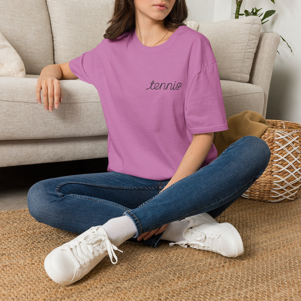 Tennis Script T-Shirt — Minimal Athletic Tee for Players & Fans