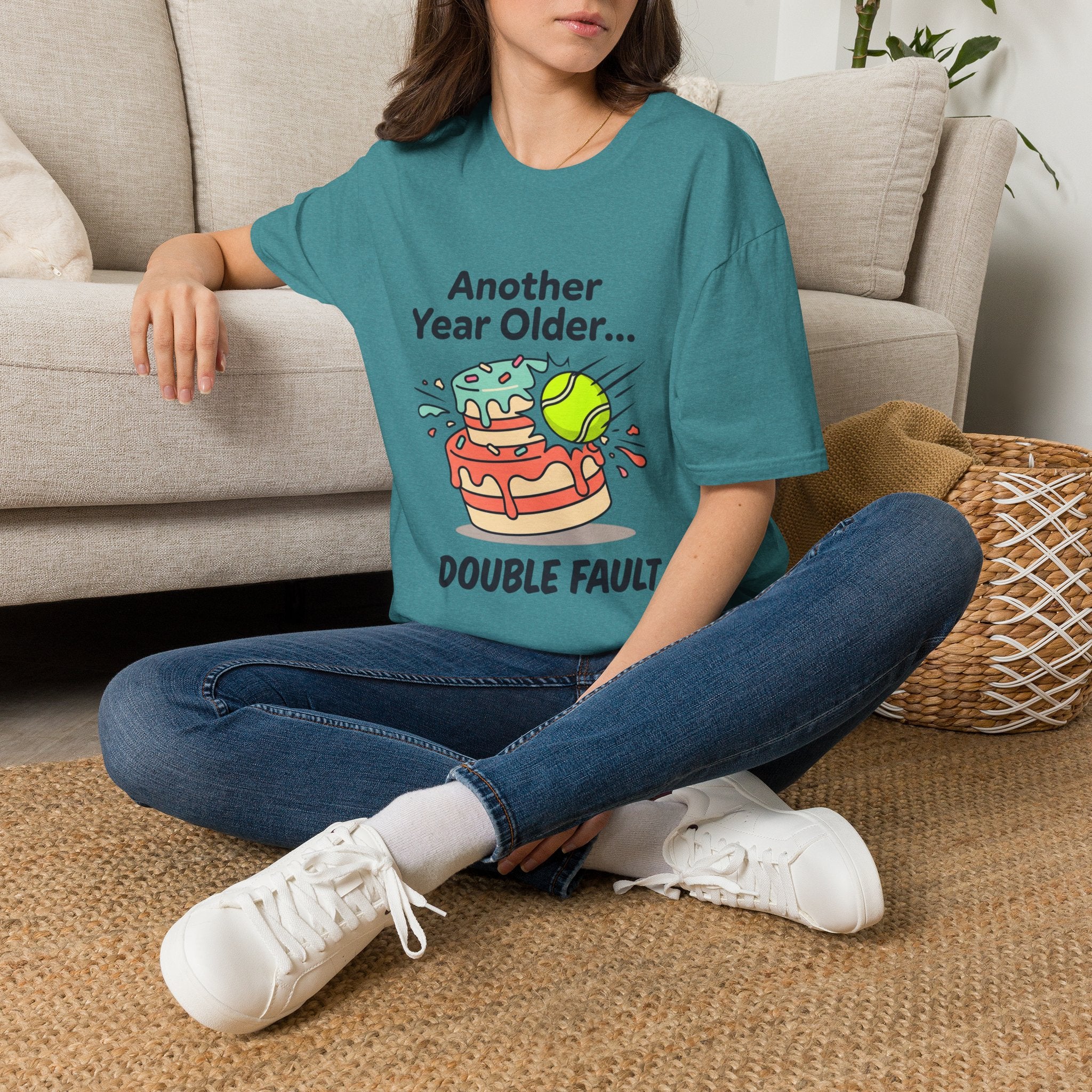 Tennis Birthday Tee — “Another Year Older… Double Fault”