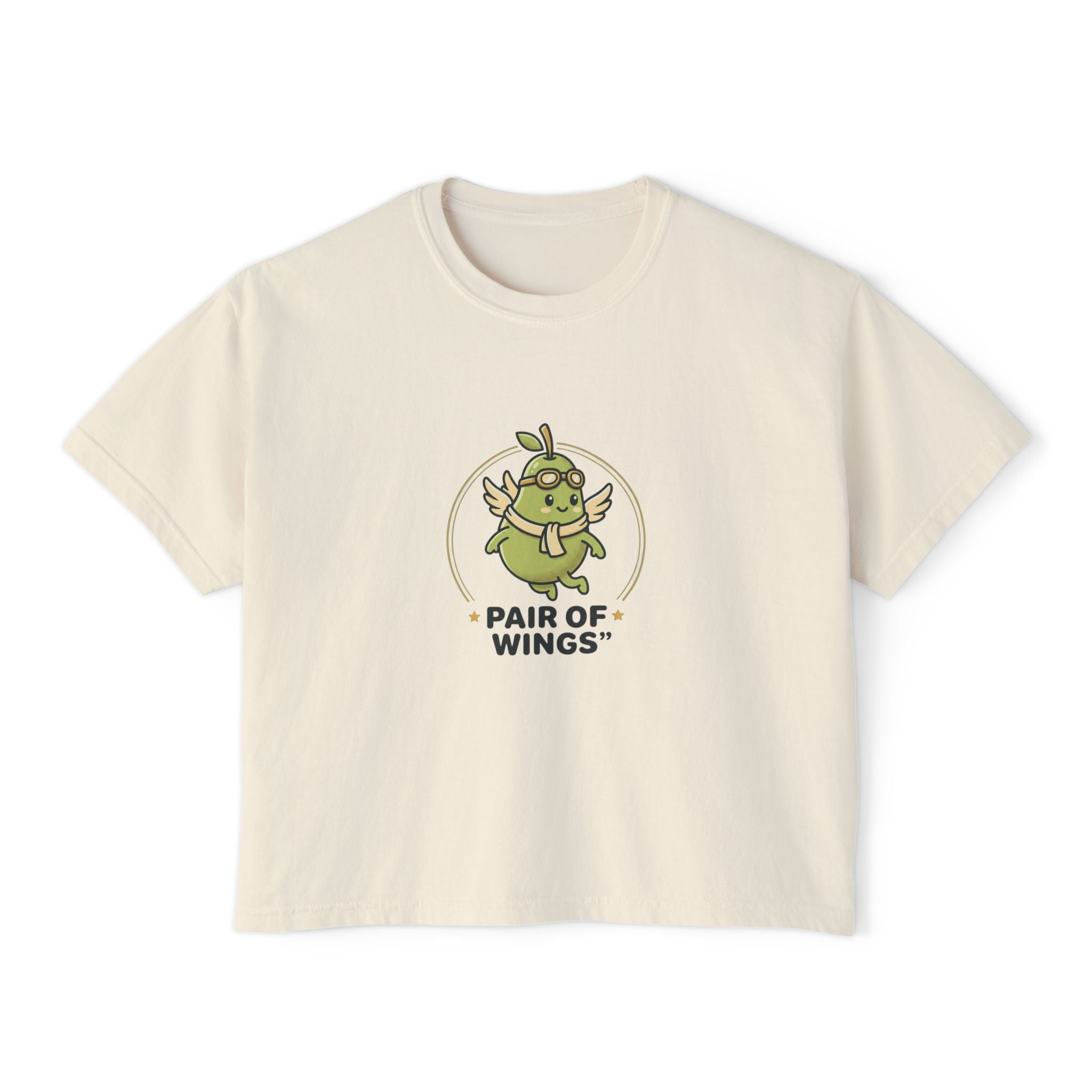 Pair of Wings Tee — Cute Winged Monster Graphic Women's Boxy T‑Shirt