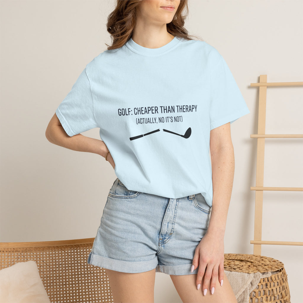 Golf: Cheaper Than Therapy T-Shirt — Funny Golfers Tee