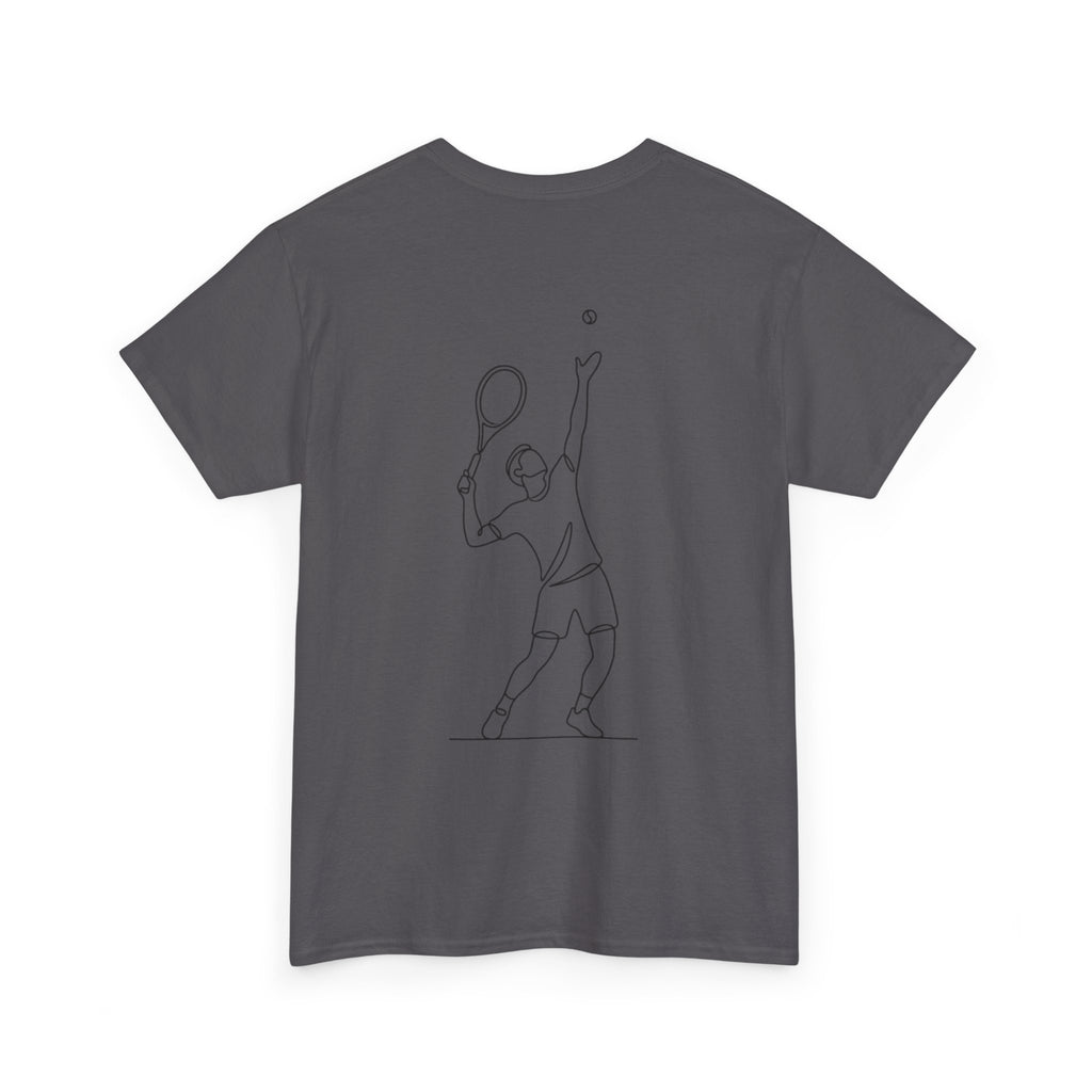 Tennis Serve Line Art Tee — Minimalist Tennis T-Shirt