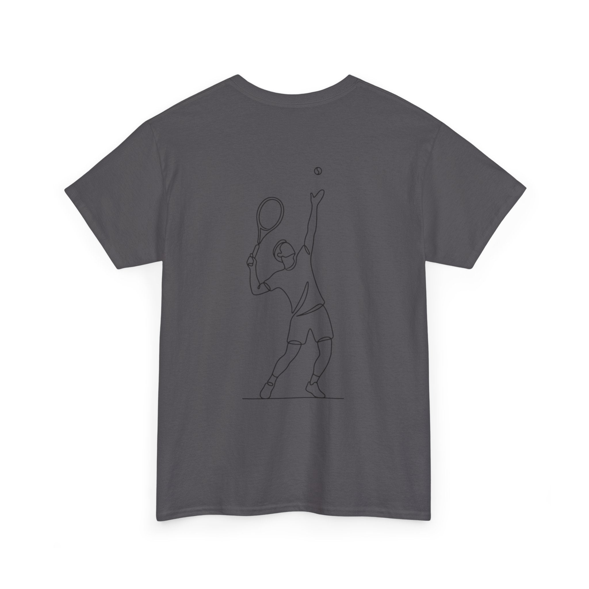 Tennis Serve Line Art Tee — Minimalist Tennis T-Shirt