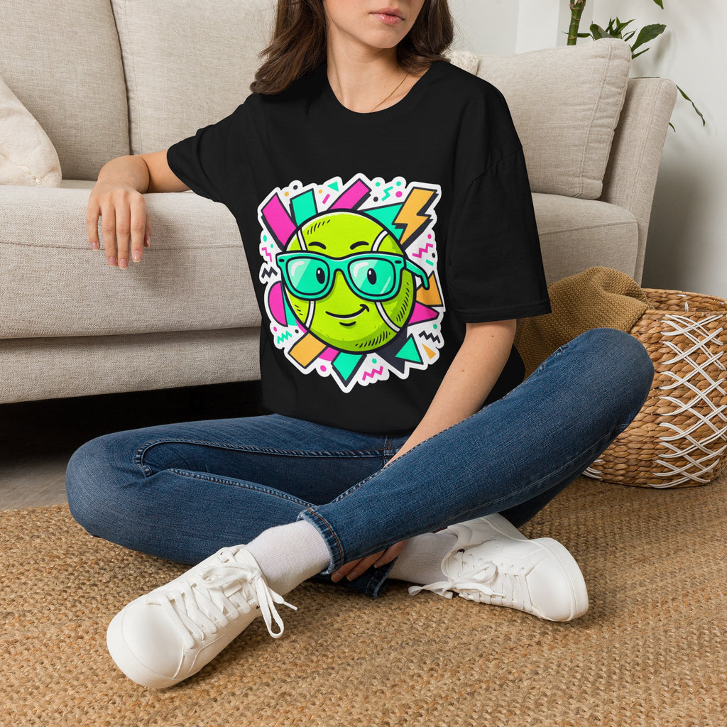 Retro Smiley Sunglasses T-Shirt — Neon Pop Graphic Tee
